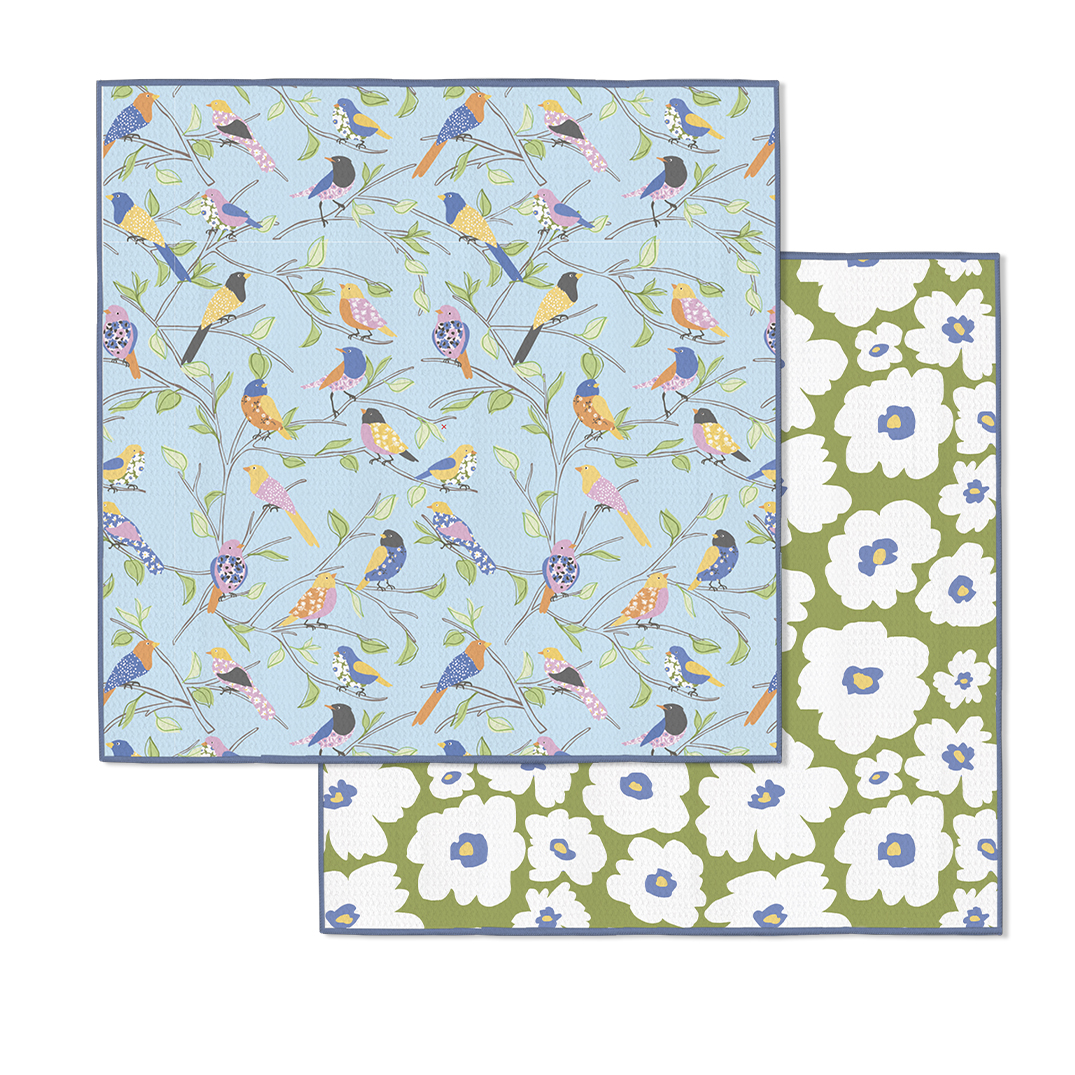 Picture of Floral Finch & Friends Dish Cloth Set