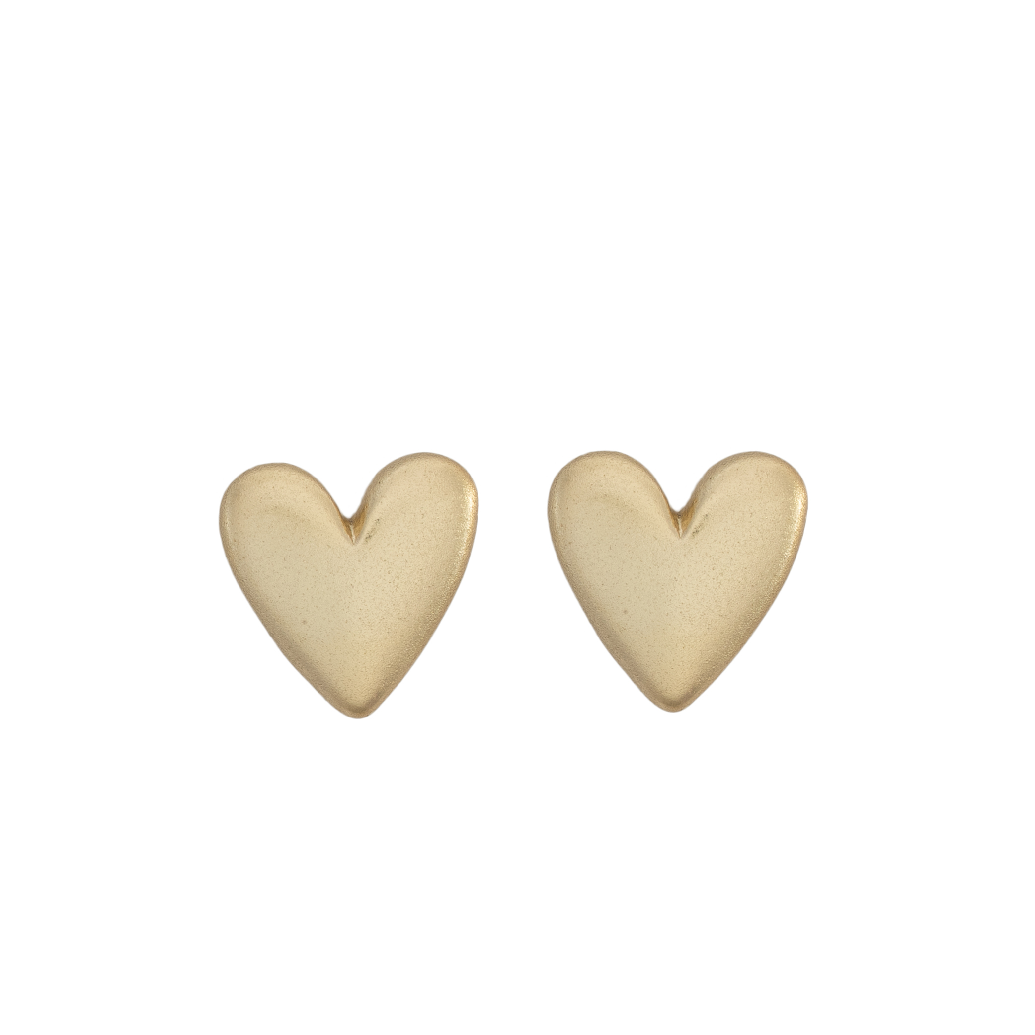 Picture of gold heart dainty charm stud earrings