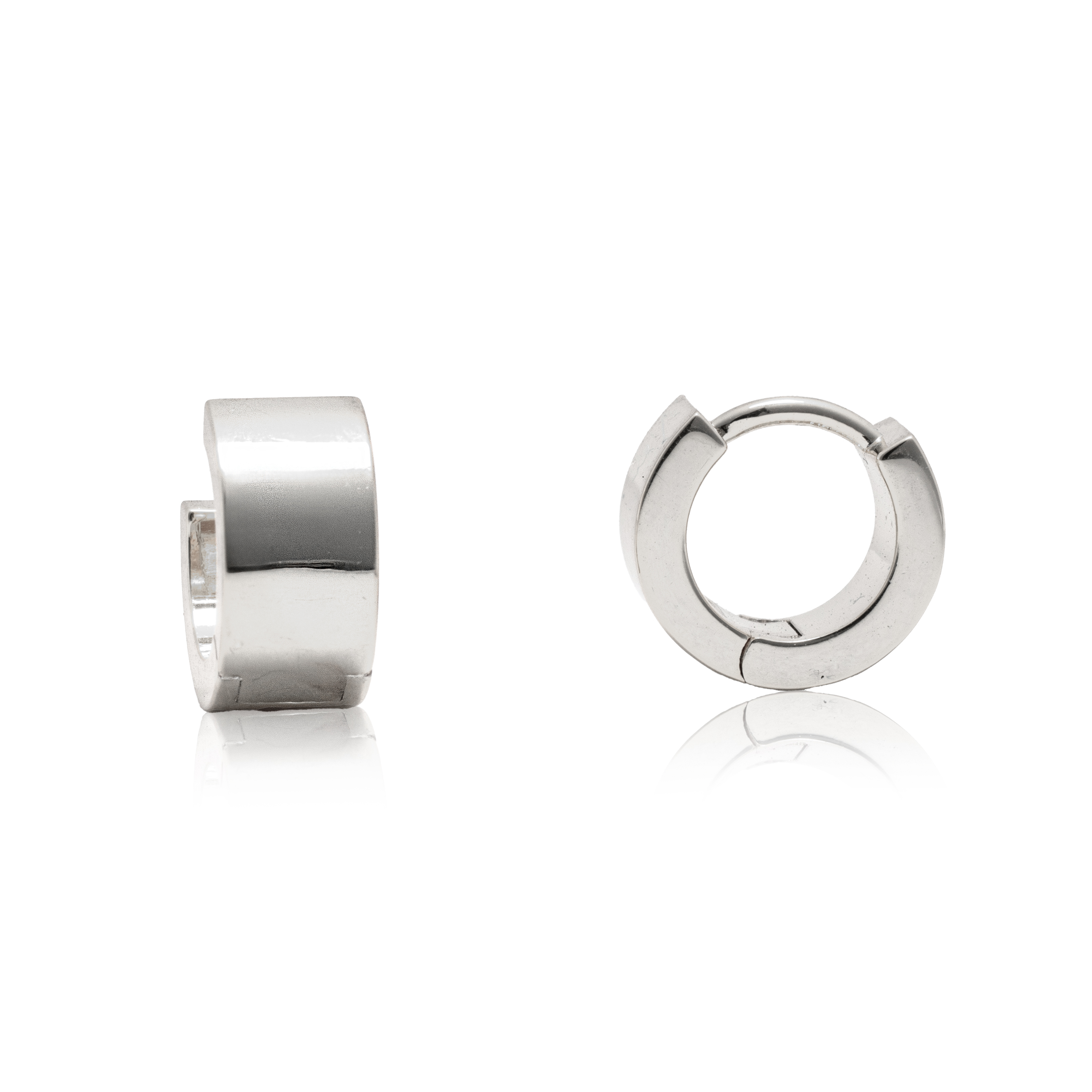 Picture of silver plain mini band huggie hoop earring