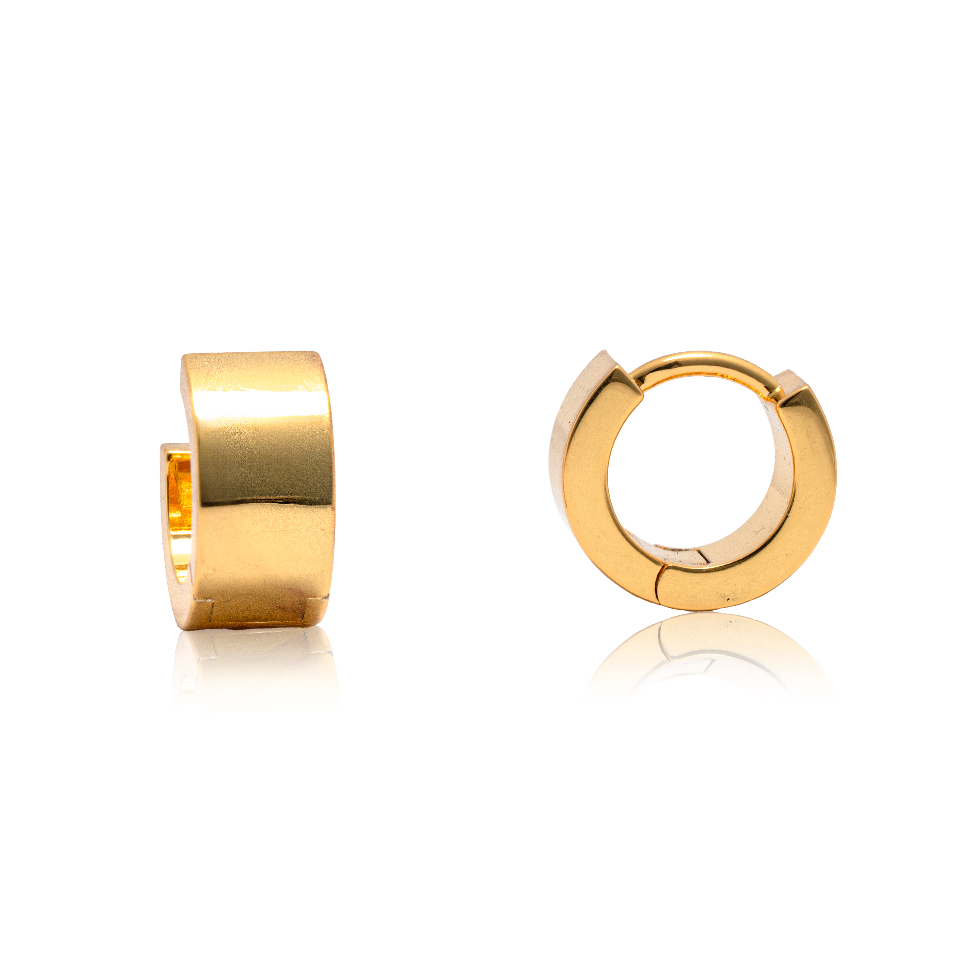 Picture of gold plain mini band huggie hoop earring