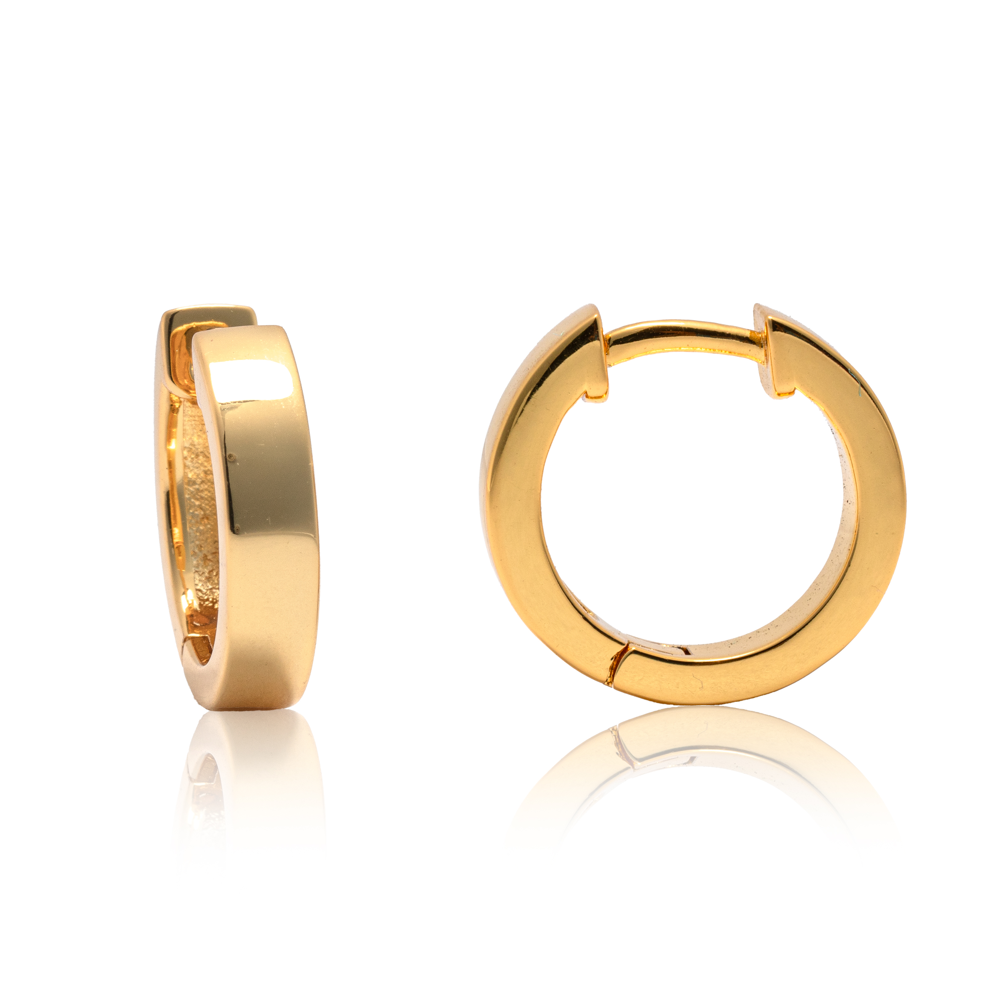 Picture of gold plain chunky band huggie hoop earring