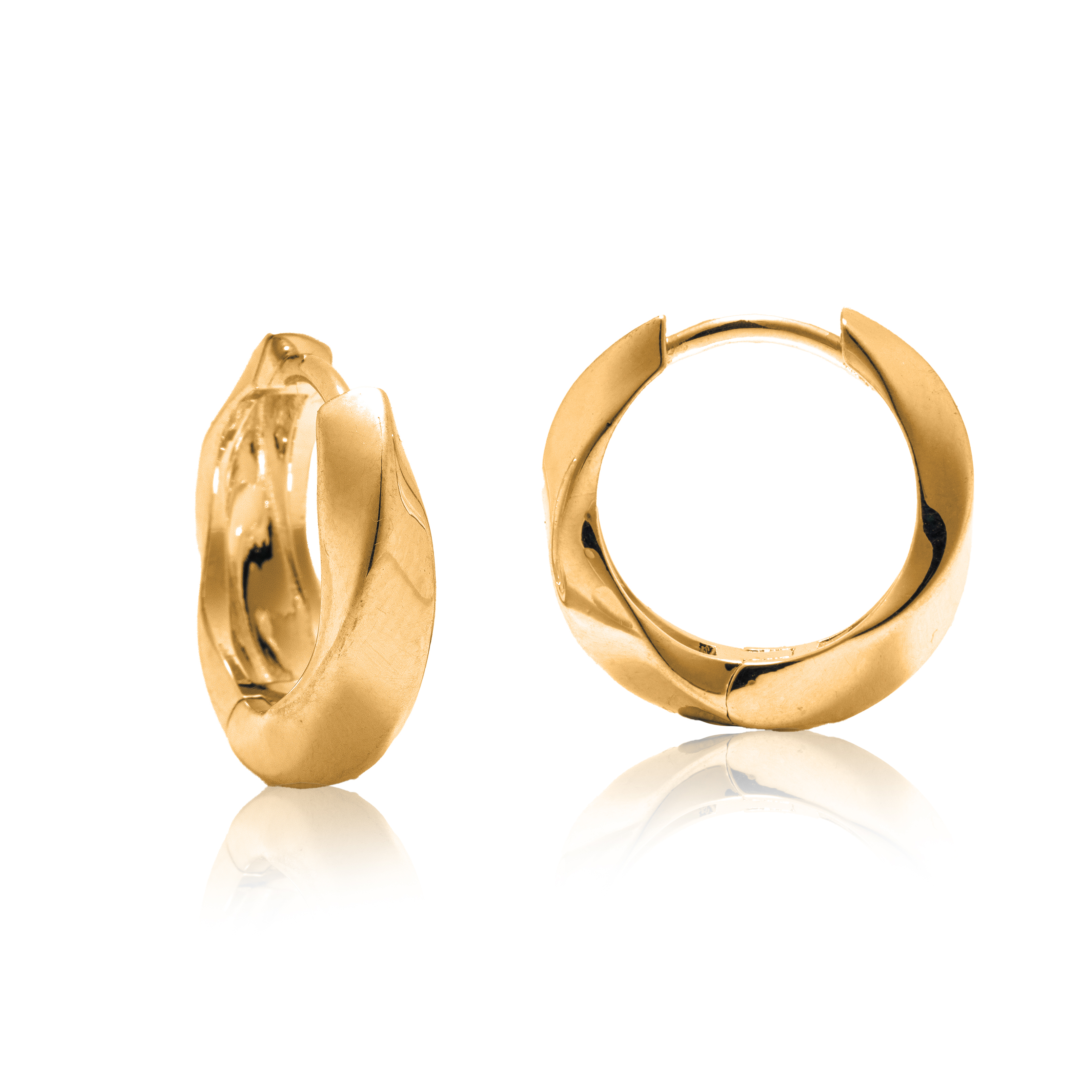 Picture of gold plain chunky twisted huggie hoop earring