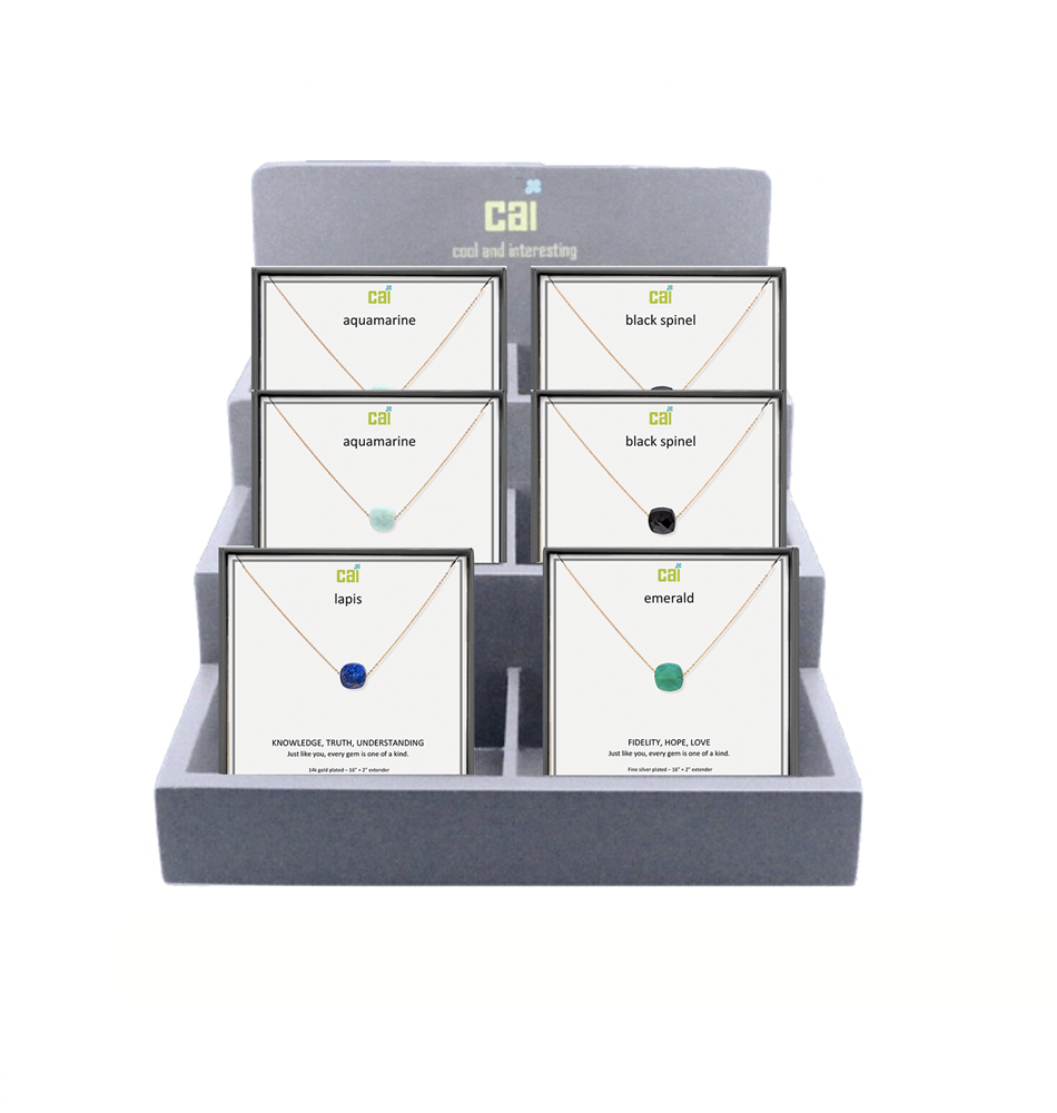 Picture of 24pc combo square gemstone necklace package-5%off