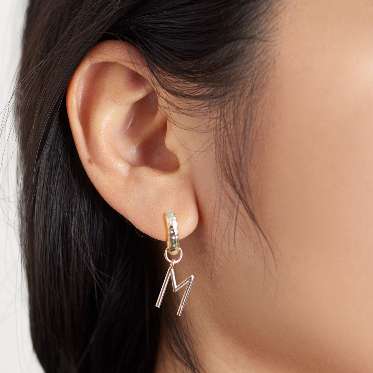 Picture of 26pc gold mini letter initial huggie hoop earrings