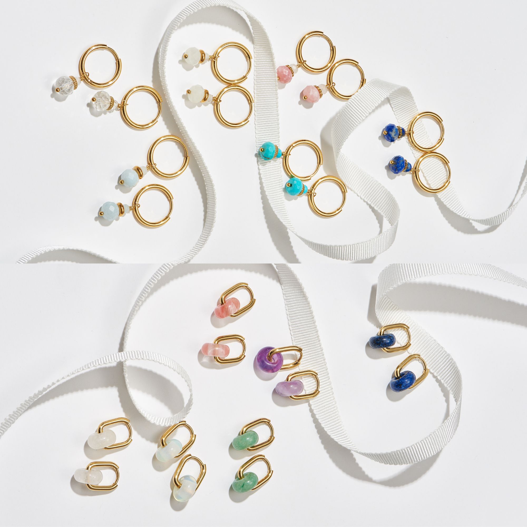 Picture of 24pc gold hoop + gem earring package-5%off