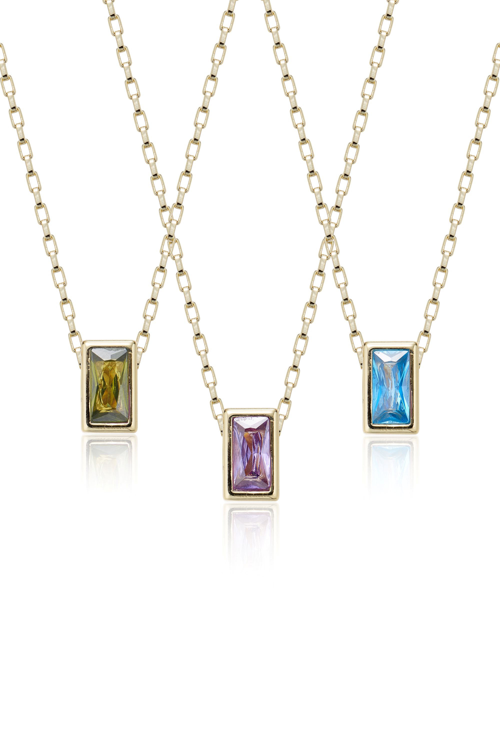 Picture of 24pc gold classic bar birthstone necklace package-