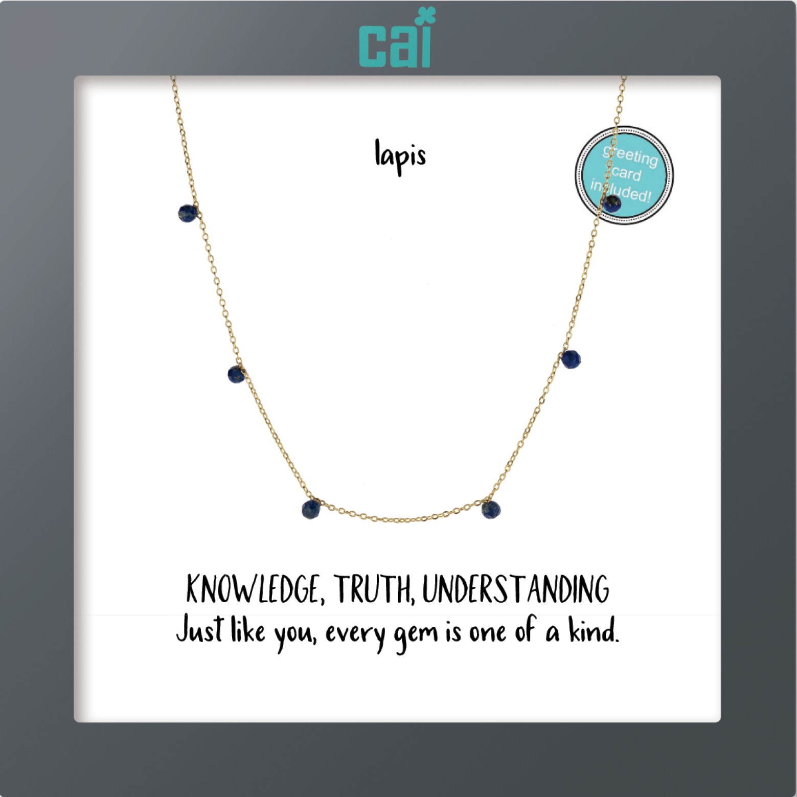 Picture of gold celestial lapis necklace