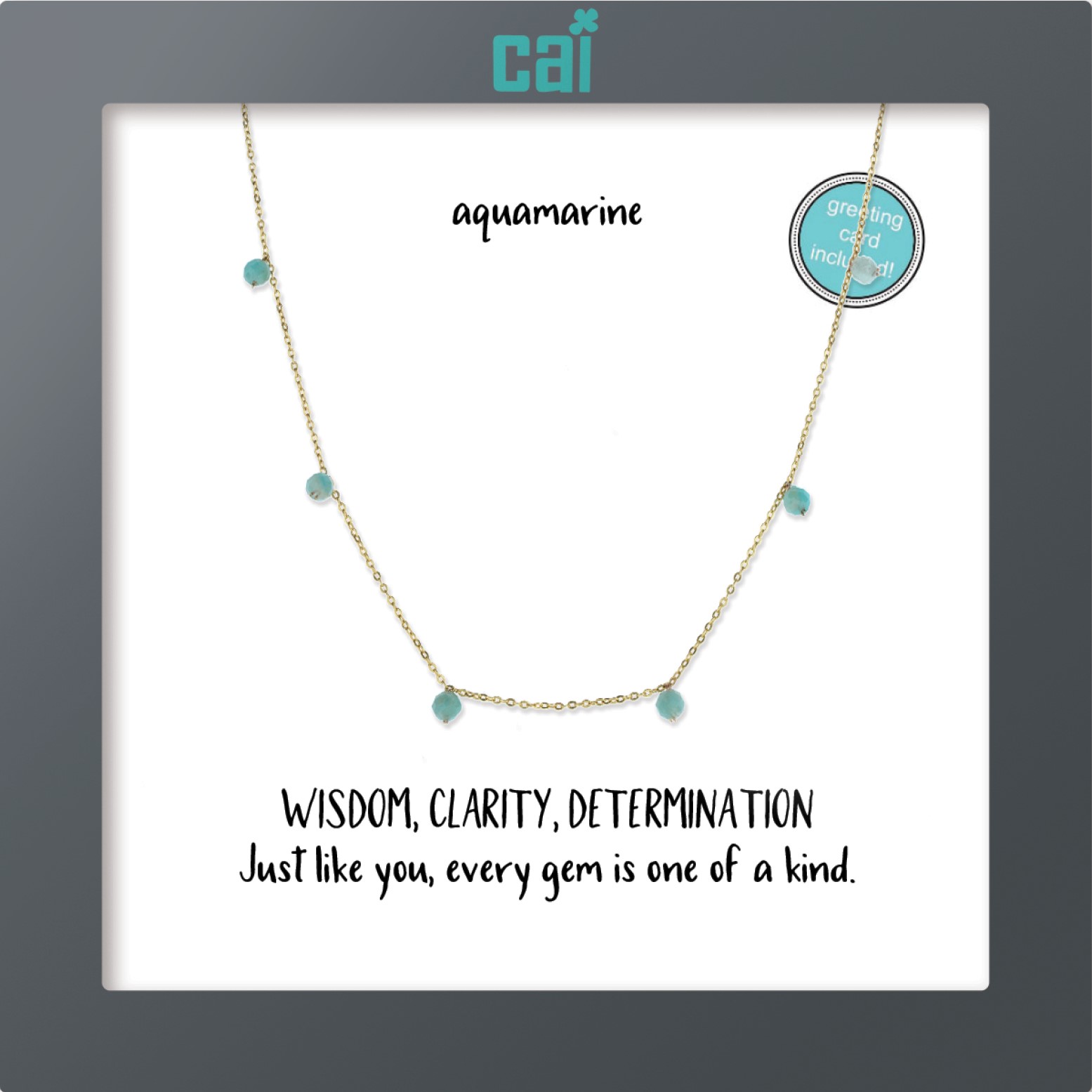 Picture of gold celestial aqua necklace