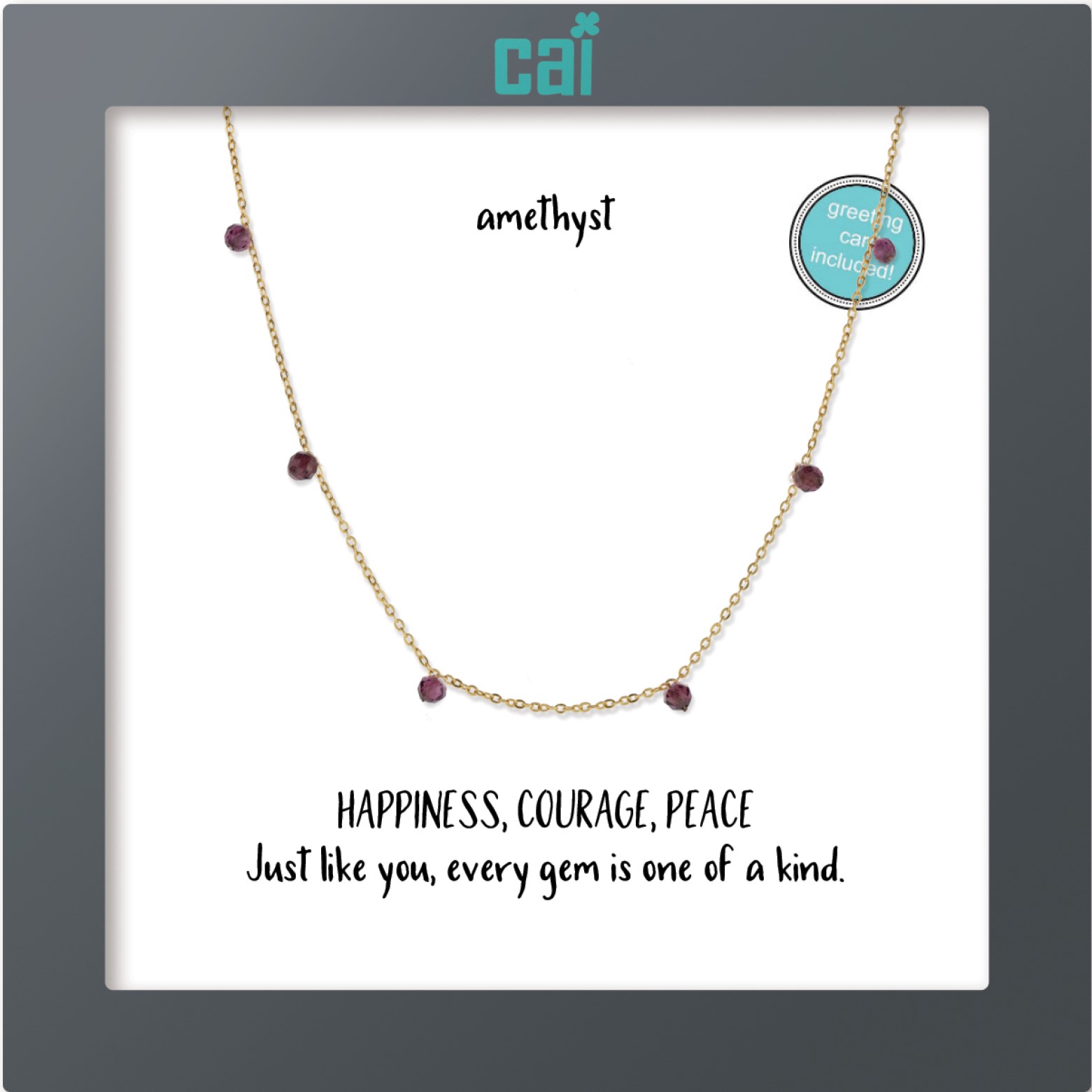 Picture of gold celestial amethyst necklace