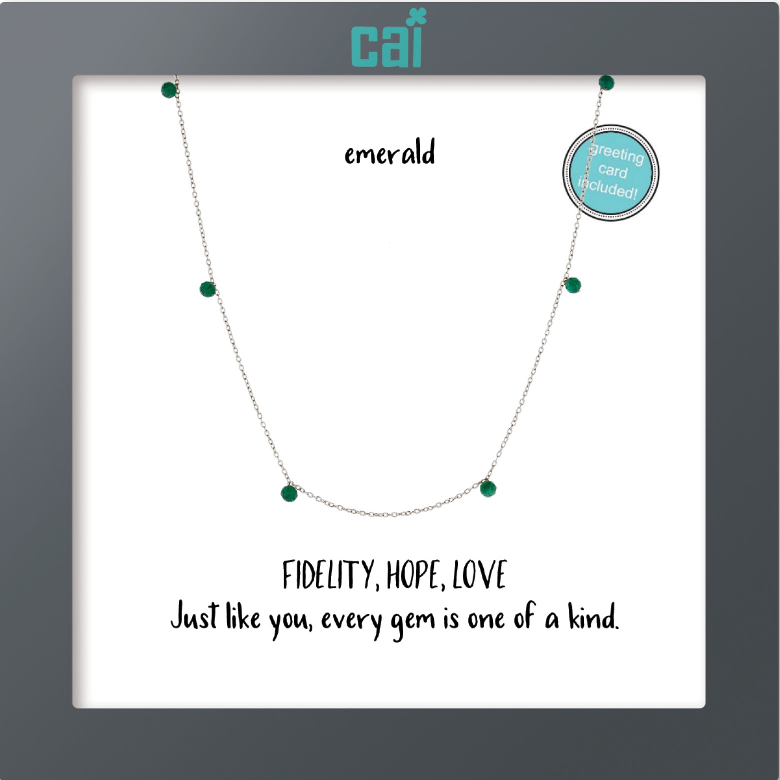 Picture of silver celestial emerald necklace