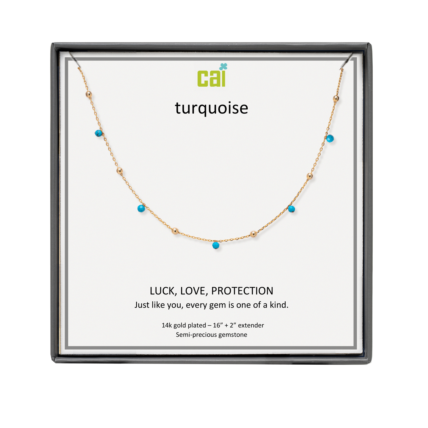 Picture of gold turquoise satellite gemstone necklace