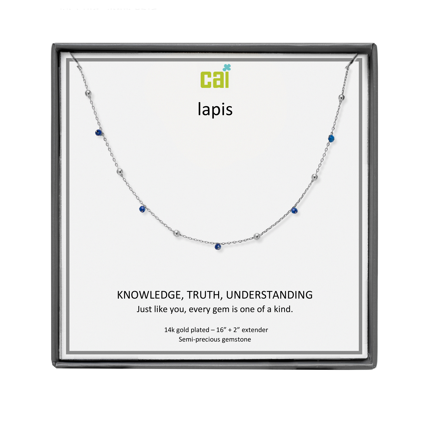 Picture of silver lapis satellite gemstone necklace