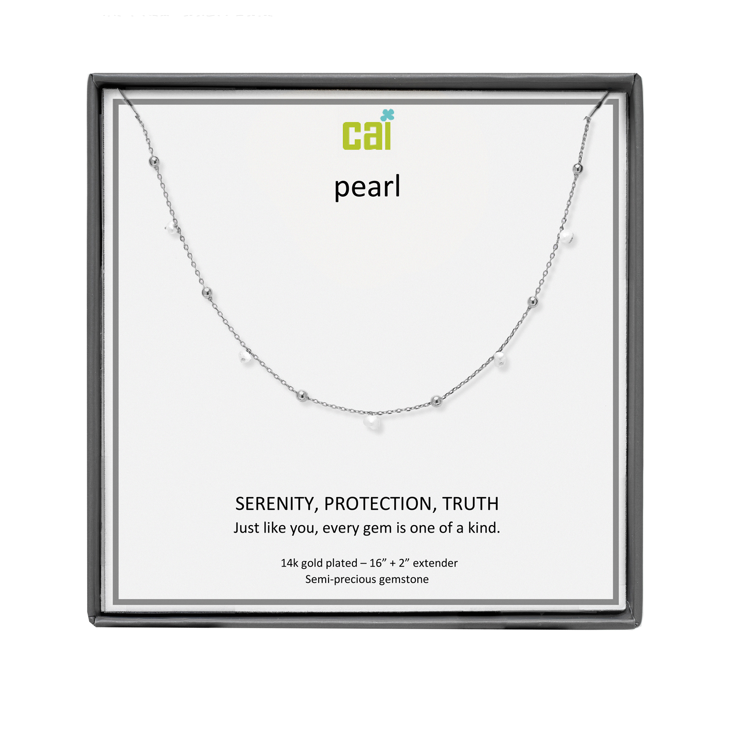 Picture of silver pearl satellite gemstone necklace