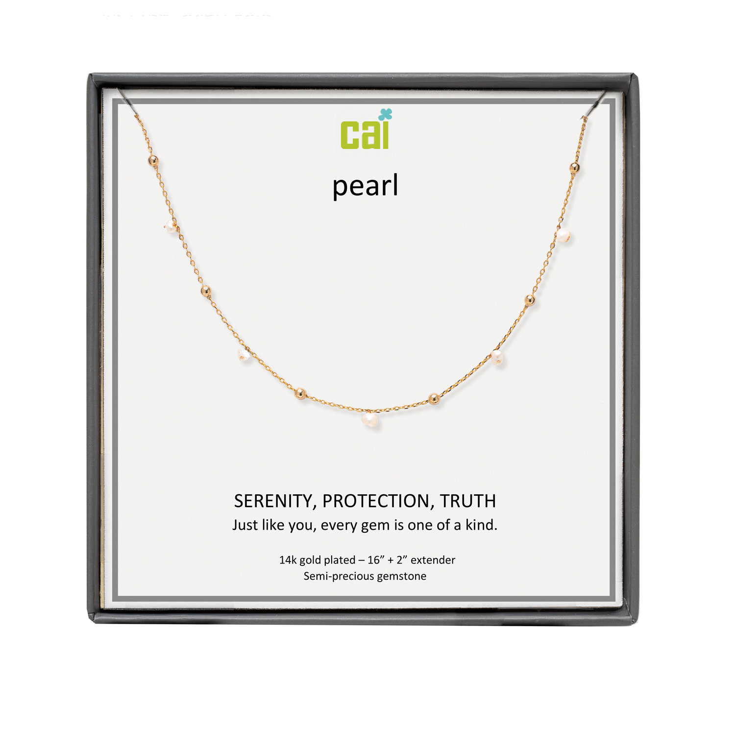 Picture of gold pearl satellite gemstone necklace