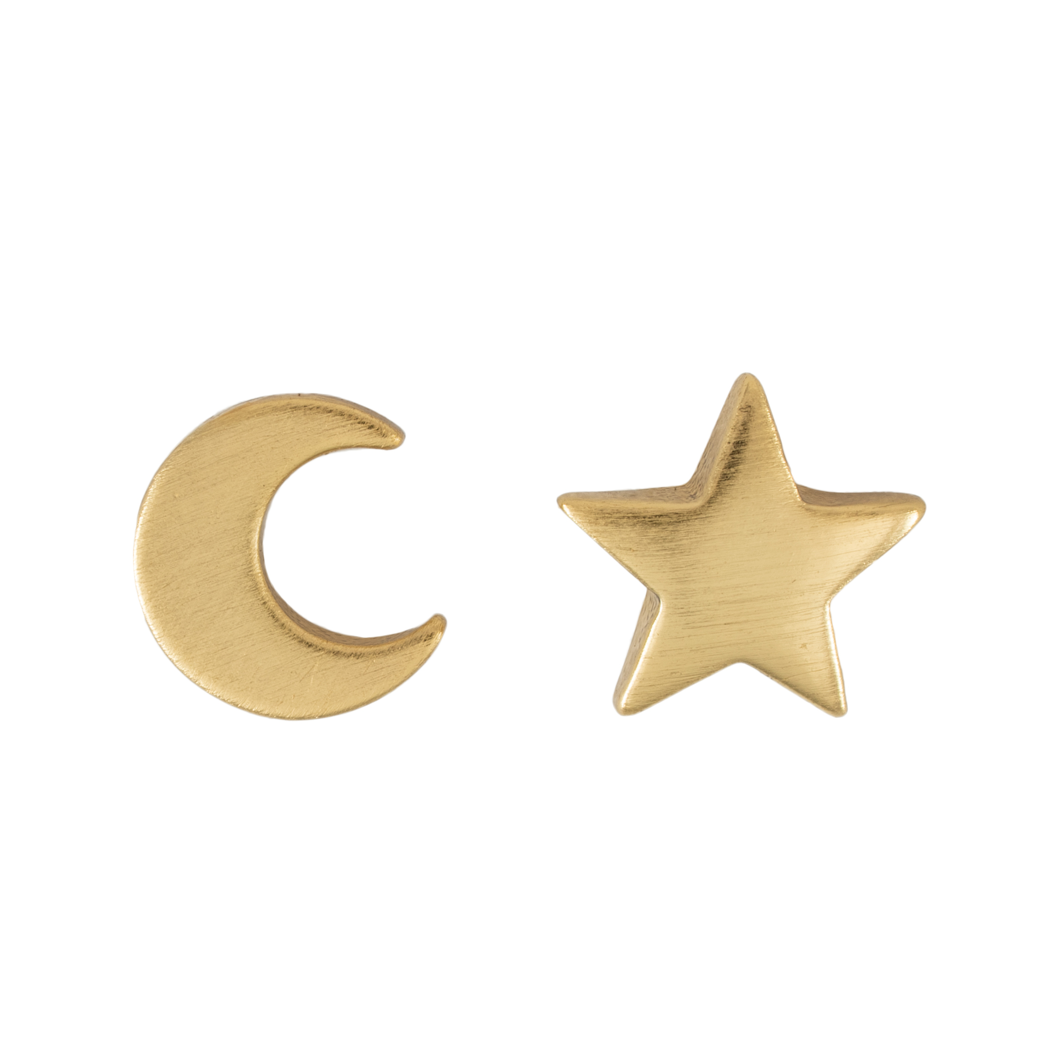 Picture of gold moon-star dainty charm stud earrings