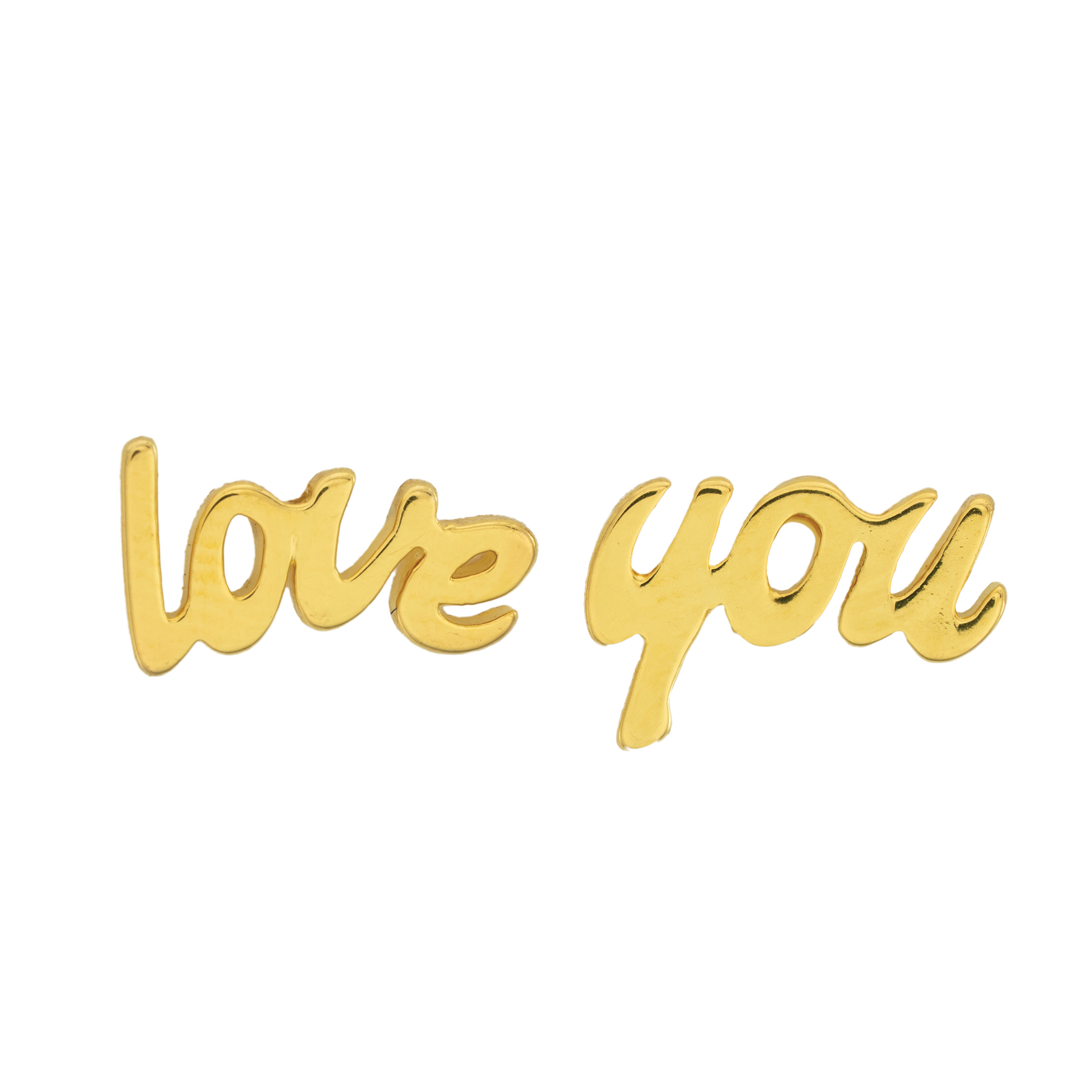 Picture of gold love-you dainty charm stud earrings
