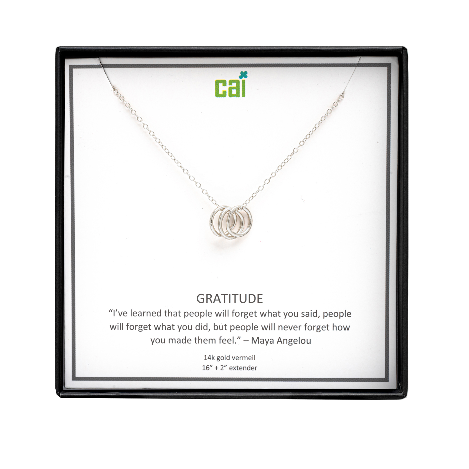 Picture of silver gratitude be inspired necklace