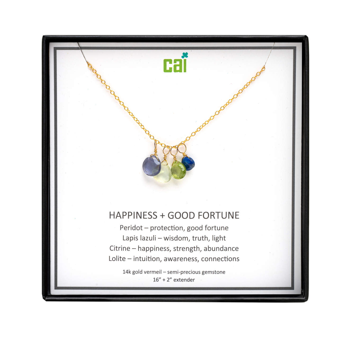 Picture of gold happiness + good fortune be inspired necklace