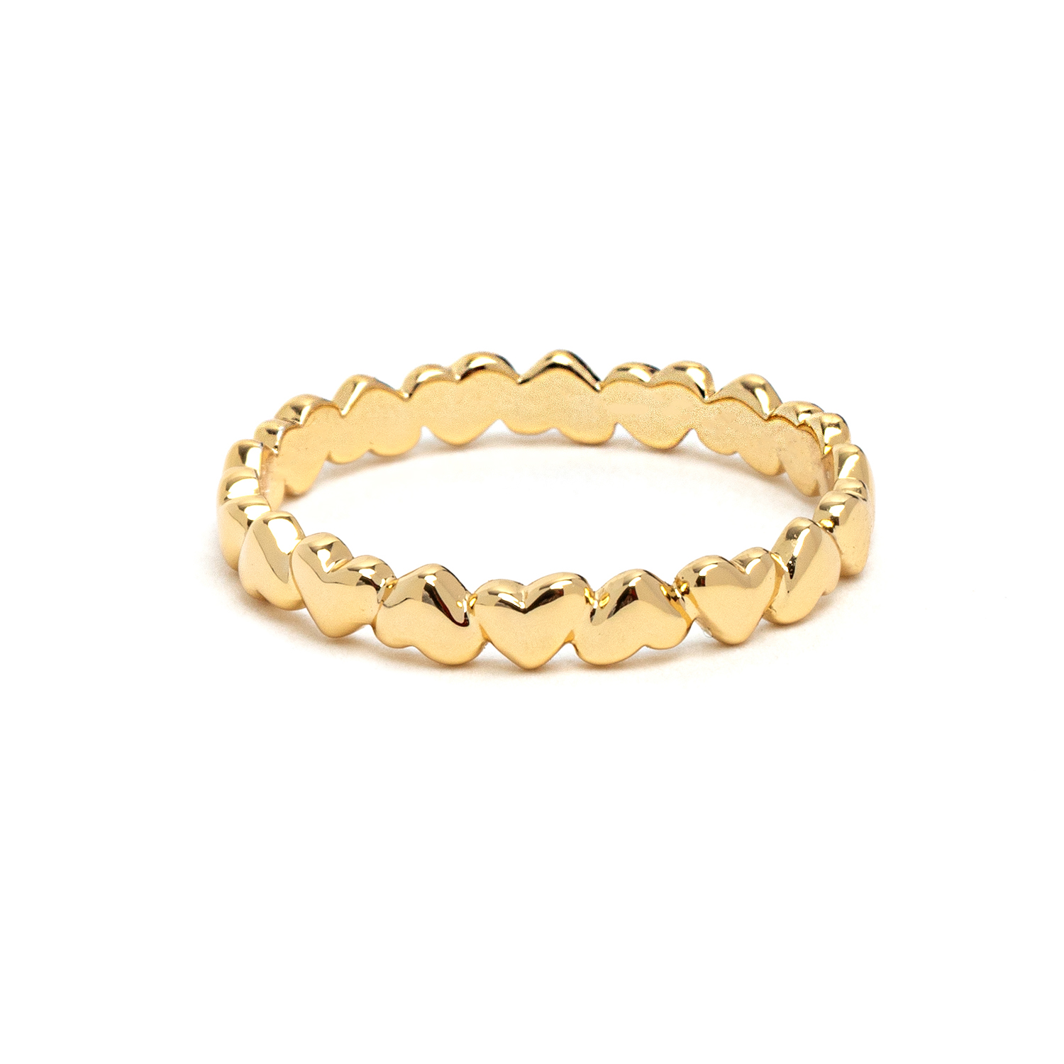 Picture of gold plain circle of hearts you are loved ring - 6