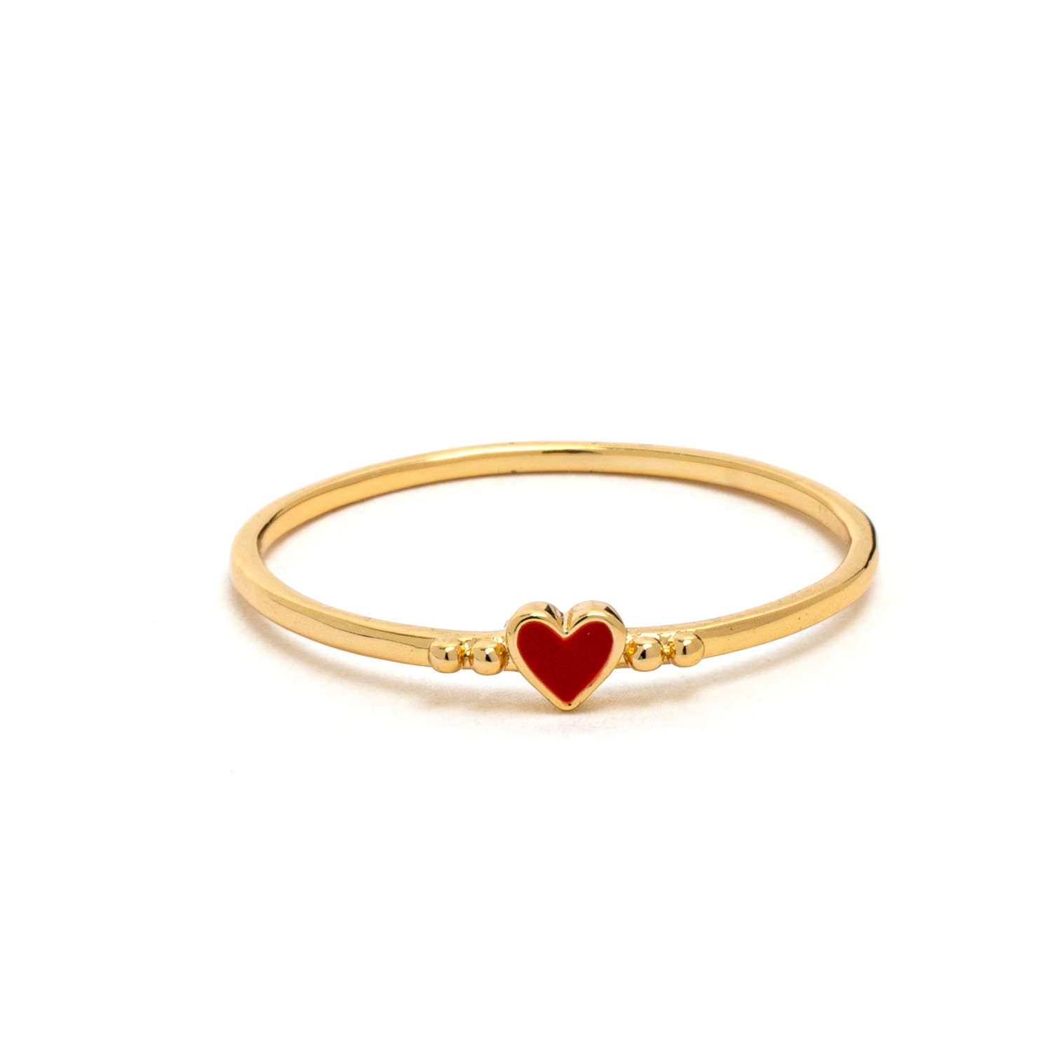 Picture of gold red heart you are loved ring - 6