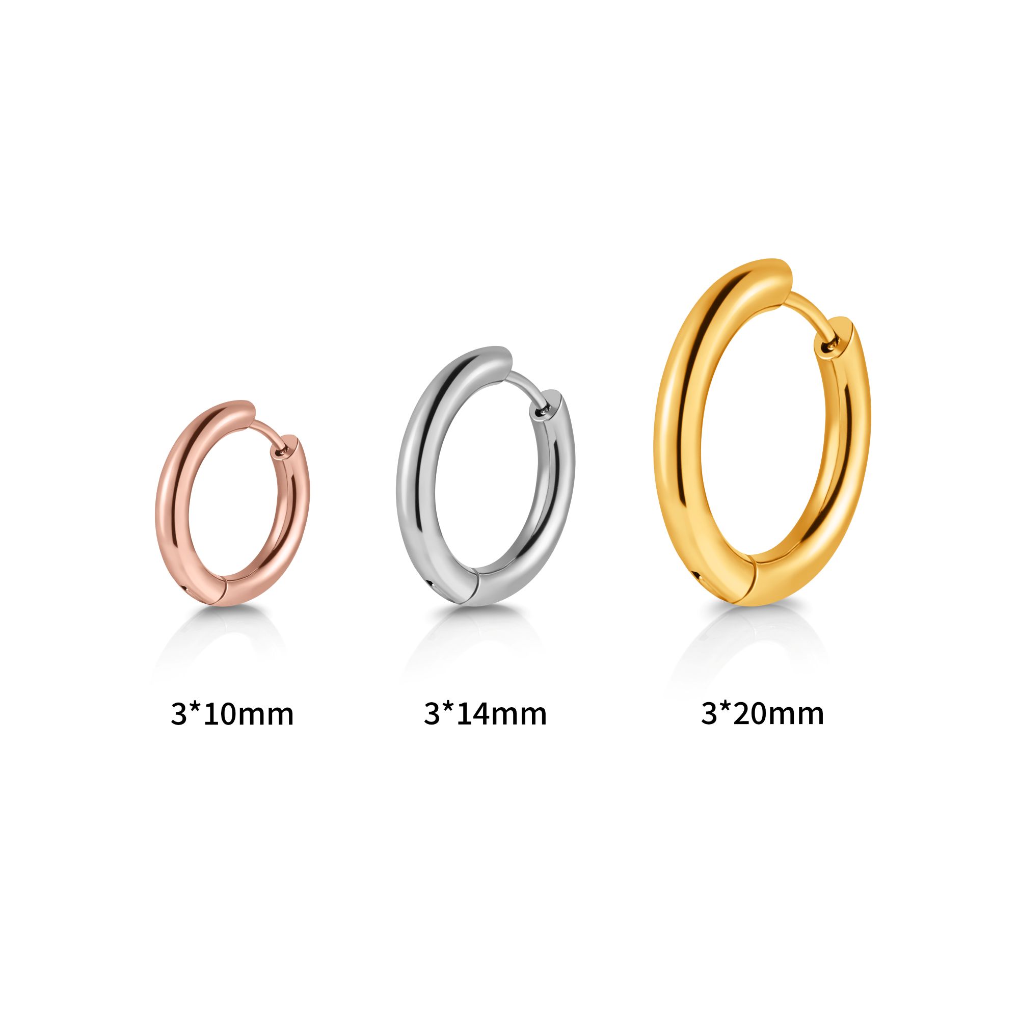 Picture of rose gold chunky hoop - 3mm x 20mm