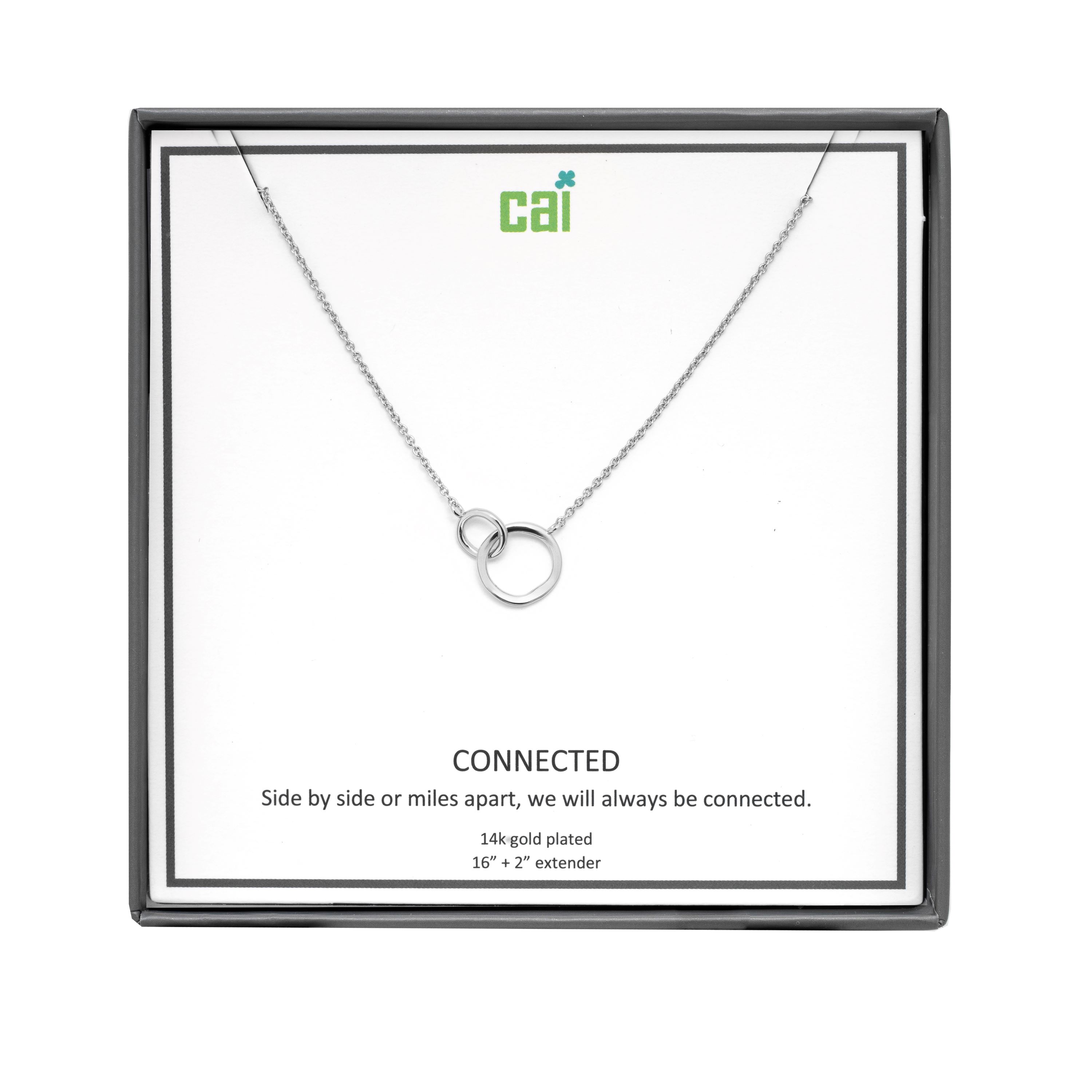 Picture of silver interlocking always be connected necklace