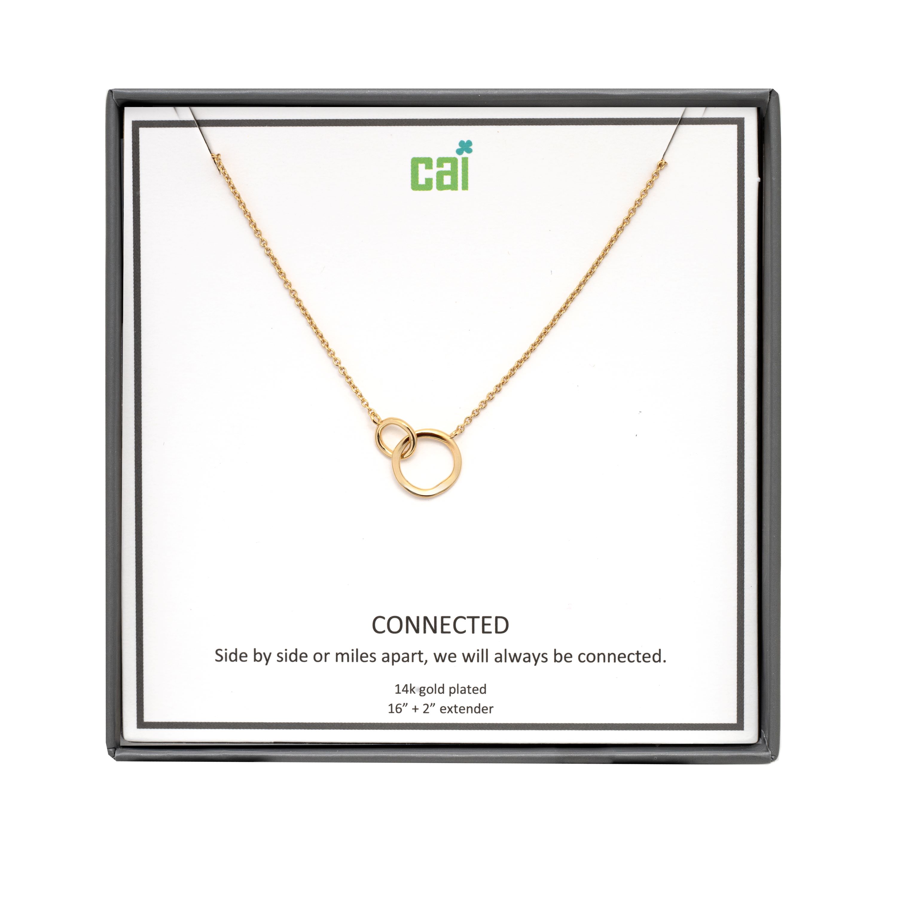 Picture of gold interlocking always be connected necklace