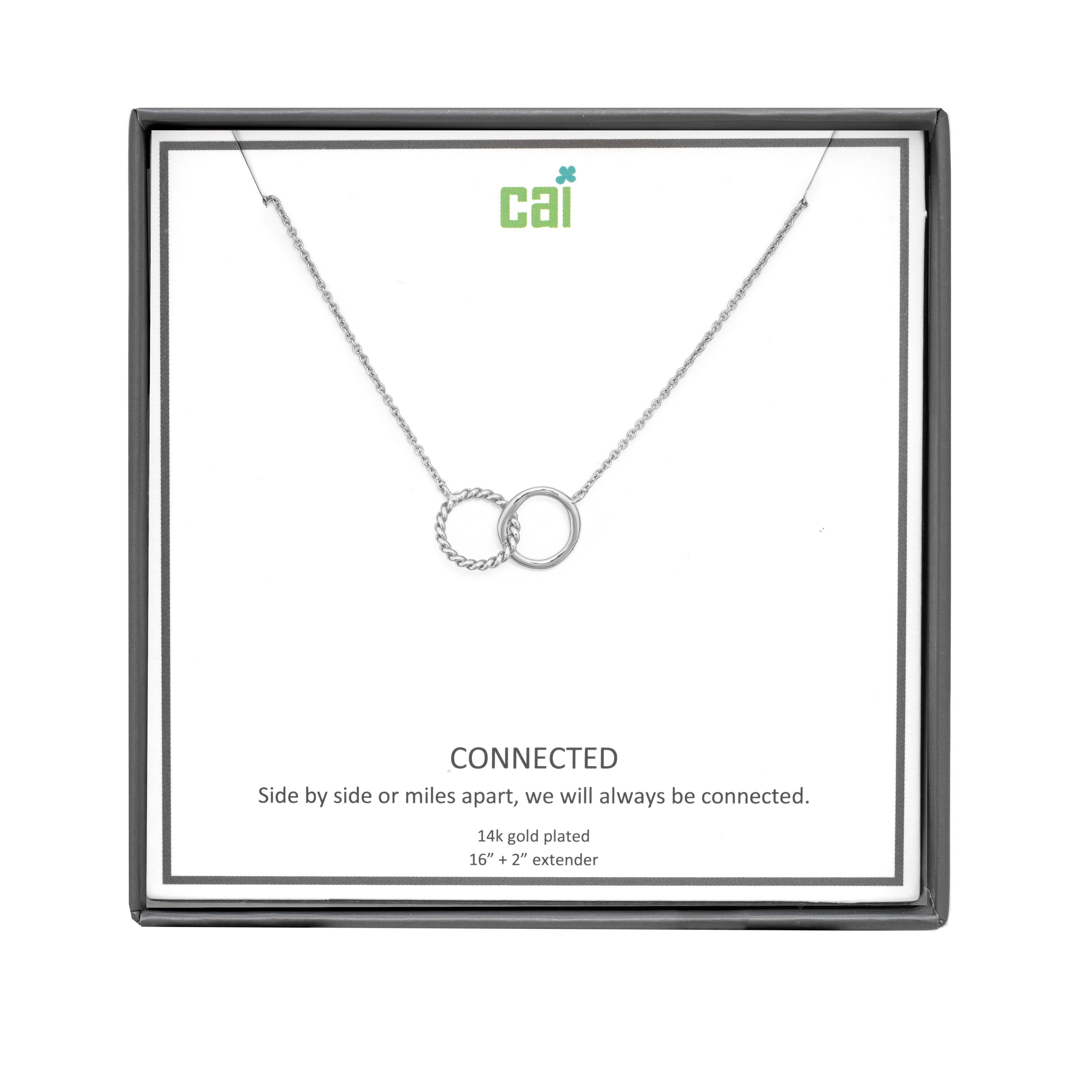 Picture of silver nested circle always be connected necklace