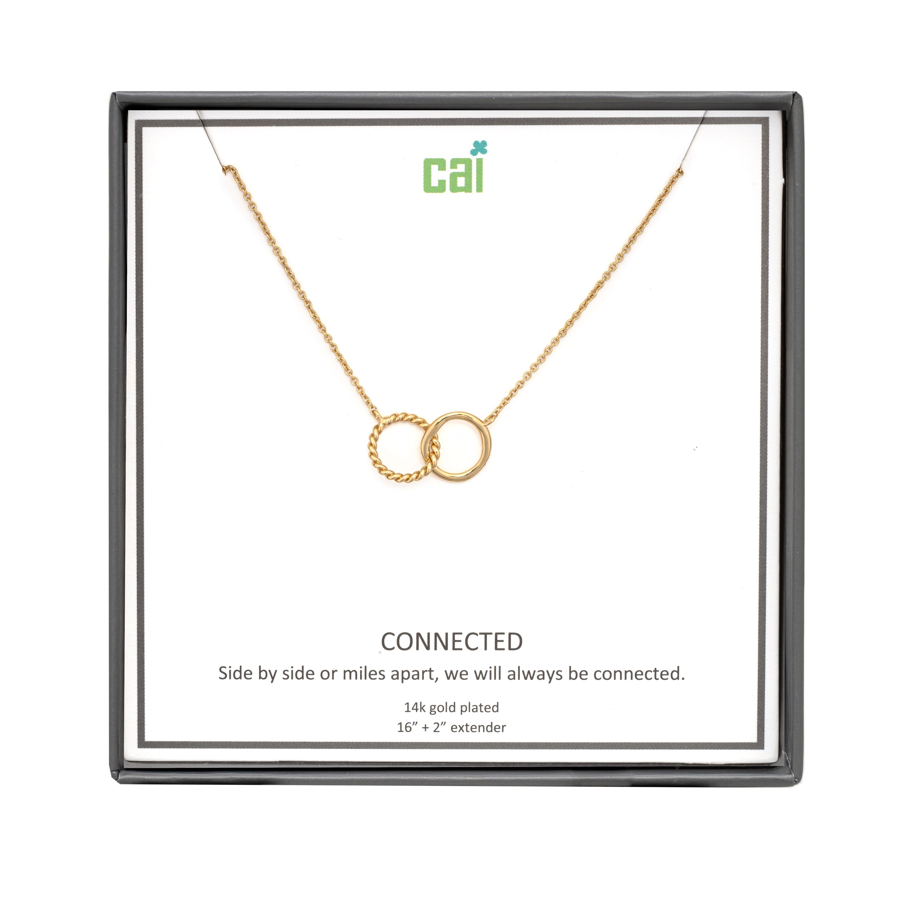 Picture of gold nested circle always be connected necklace