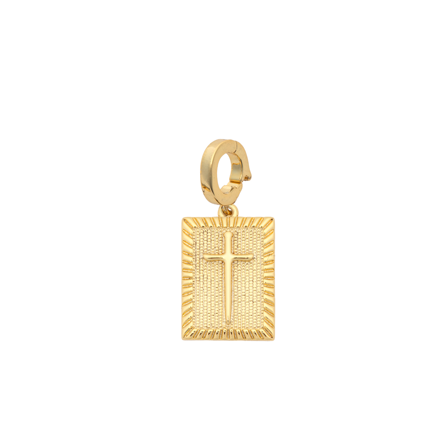 Picture of gold medallion cross designed for charming charm