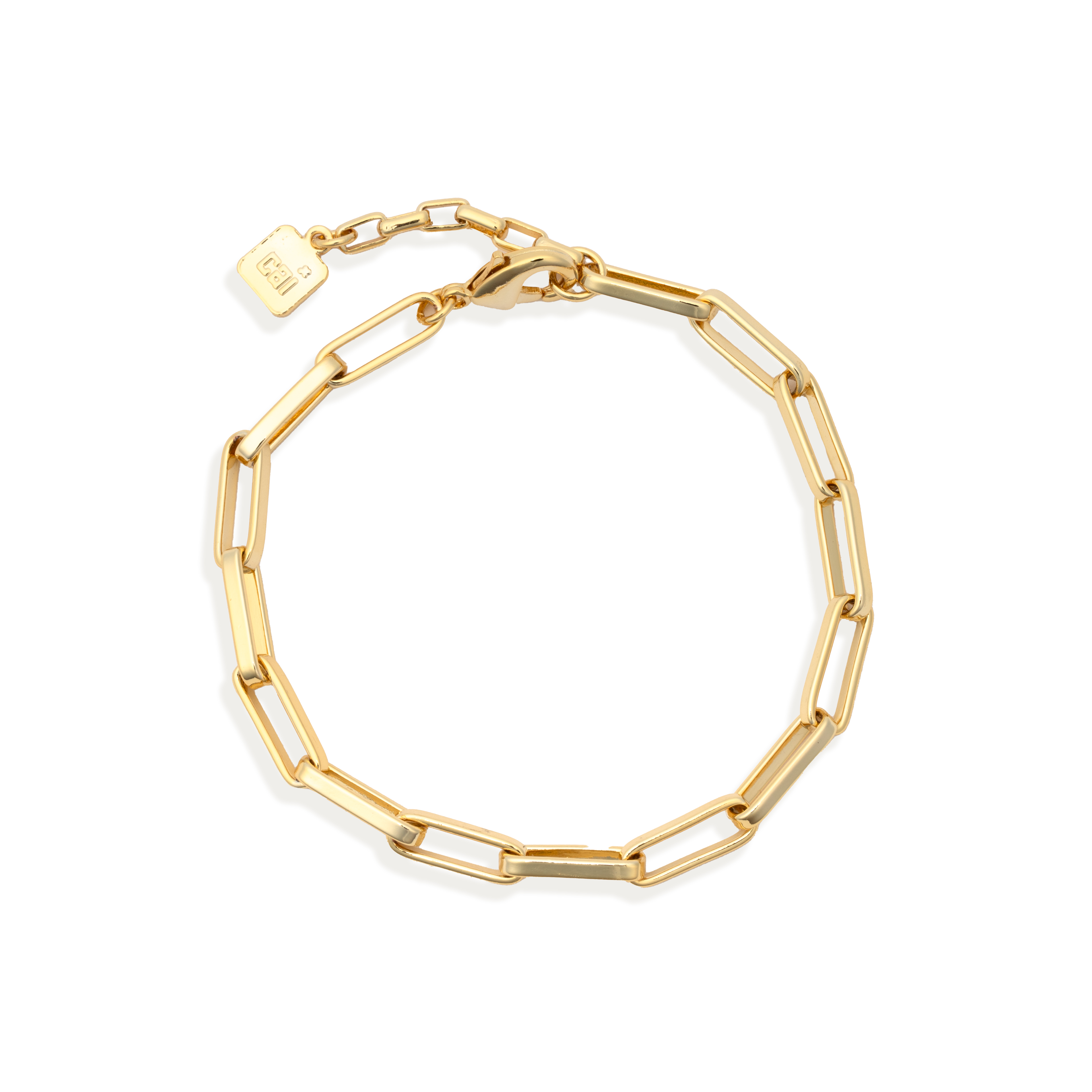 Picture of gold paperclip link bracelet chain