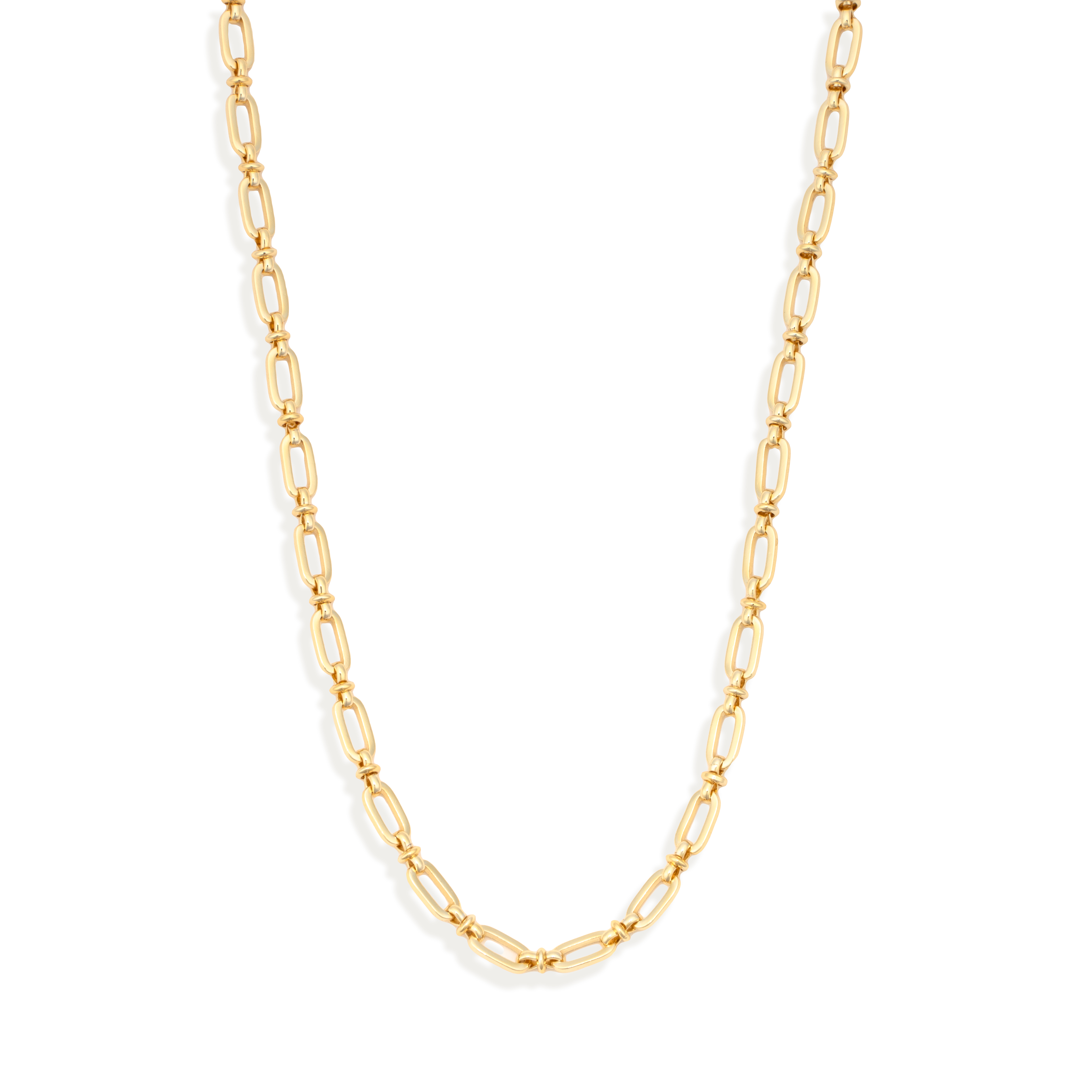 Picture of gold classic paperclip link necklace chain