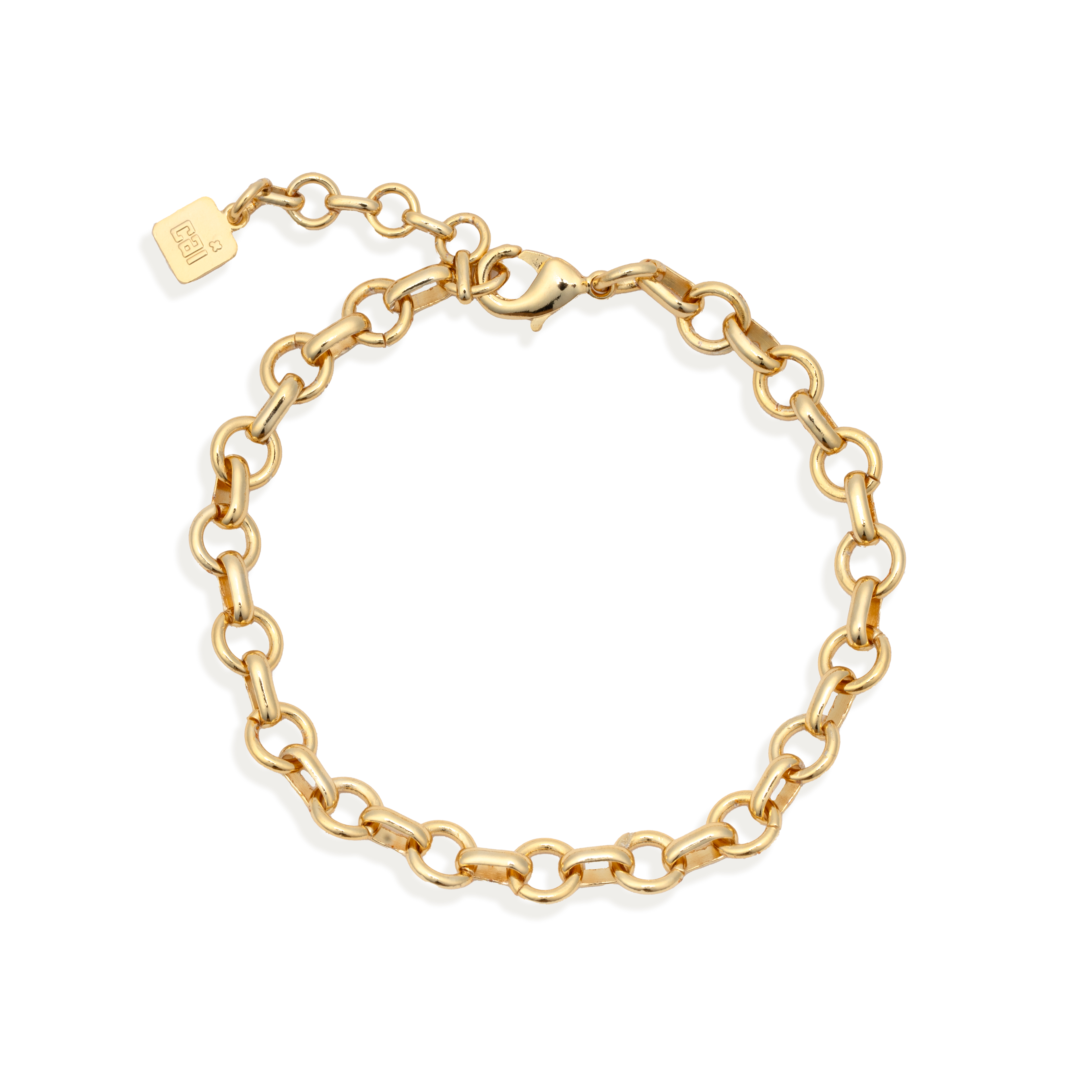 Picture of gold circle link bracelet chain