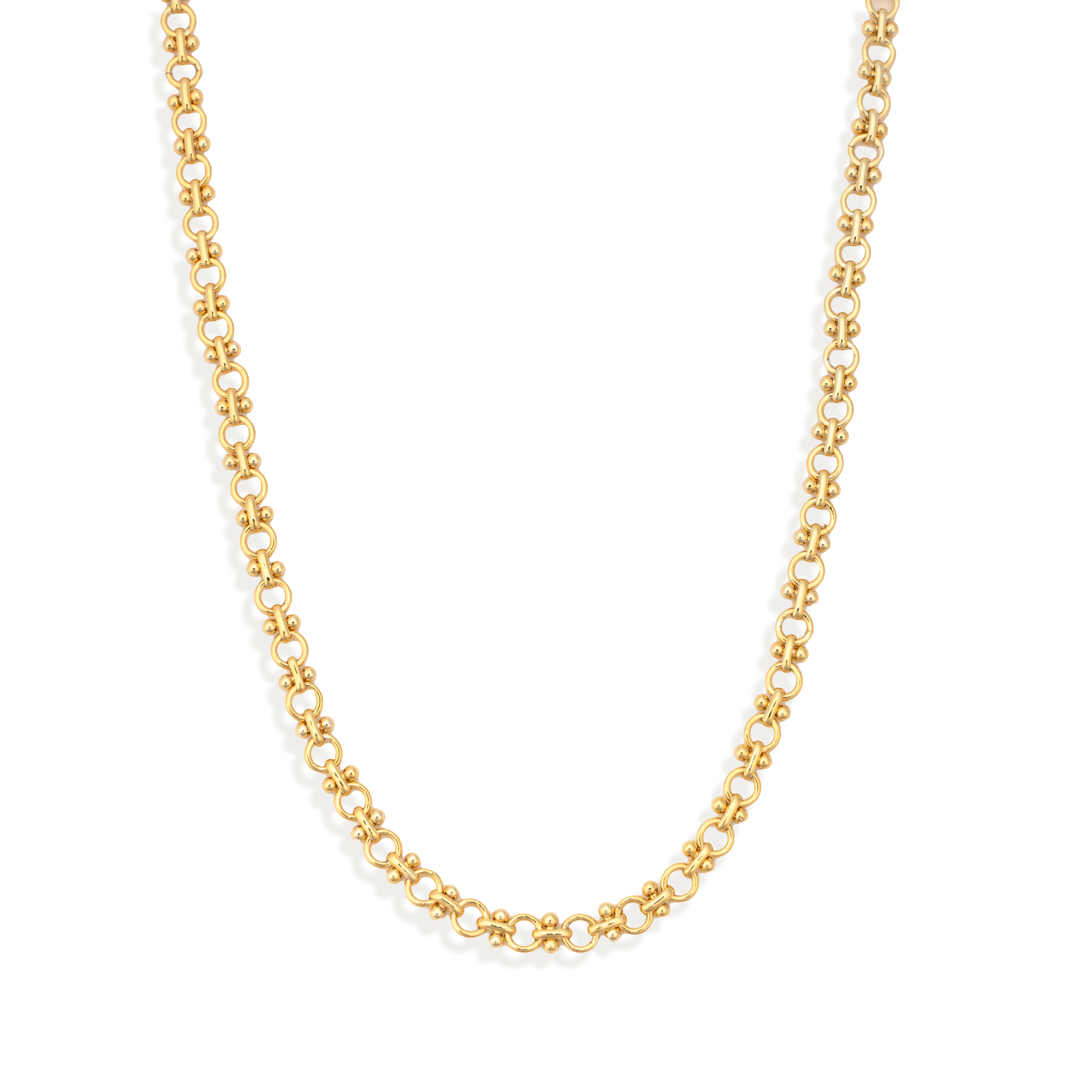Picture of gold classic circle link necklace chain