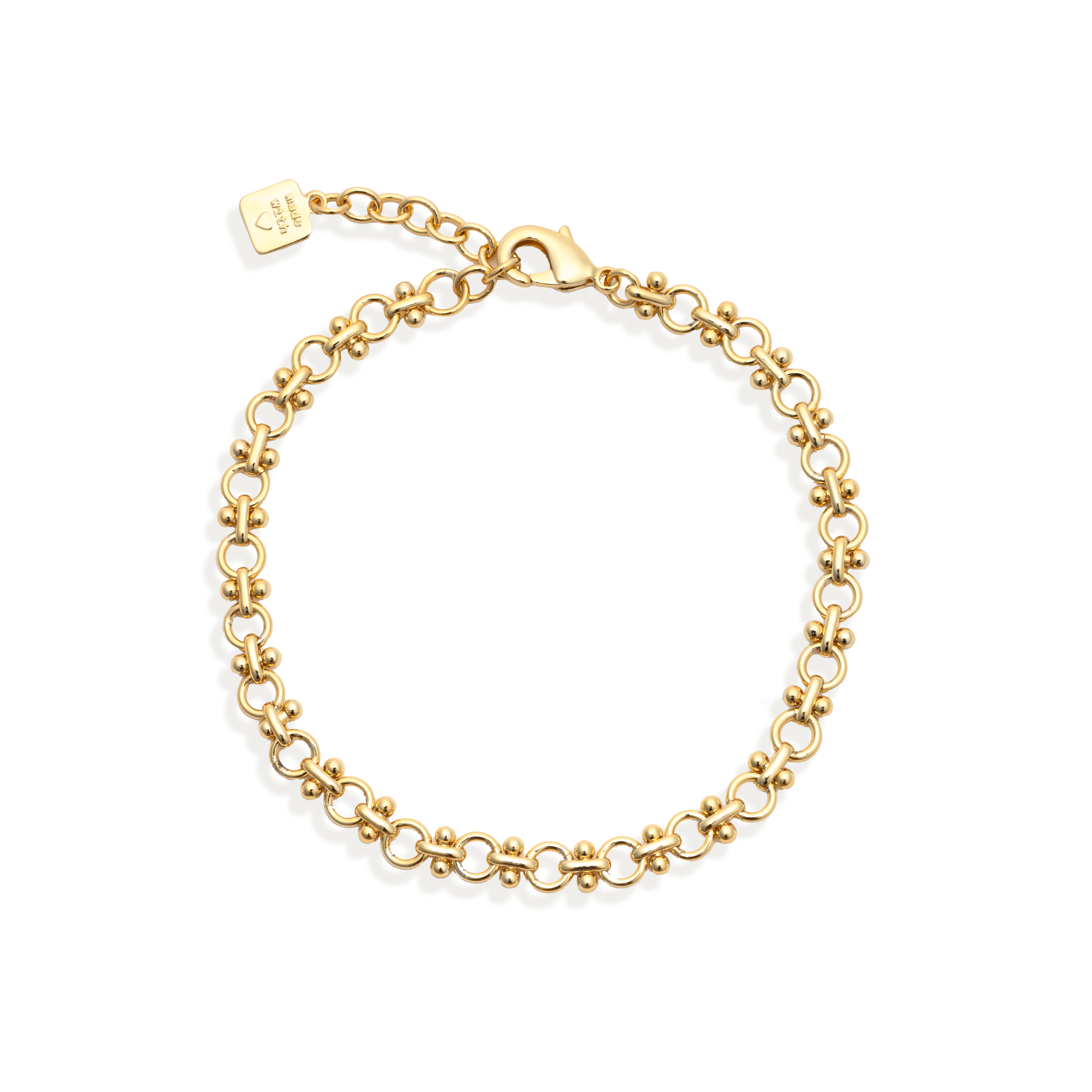 Picture of gold classic circle link bracelet chain