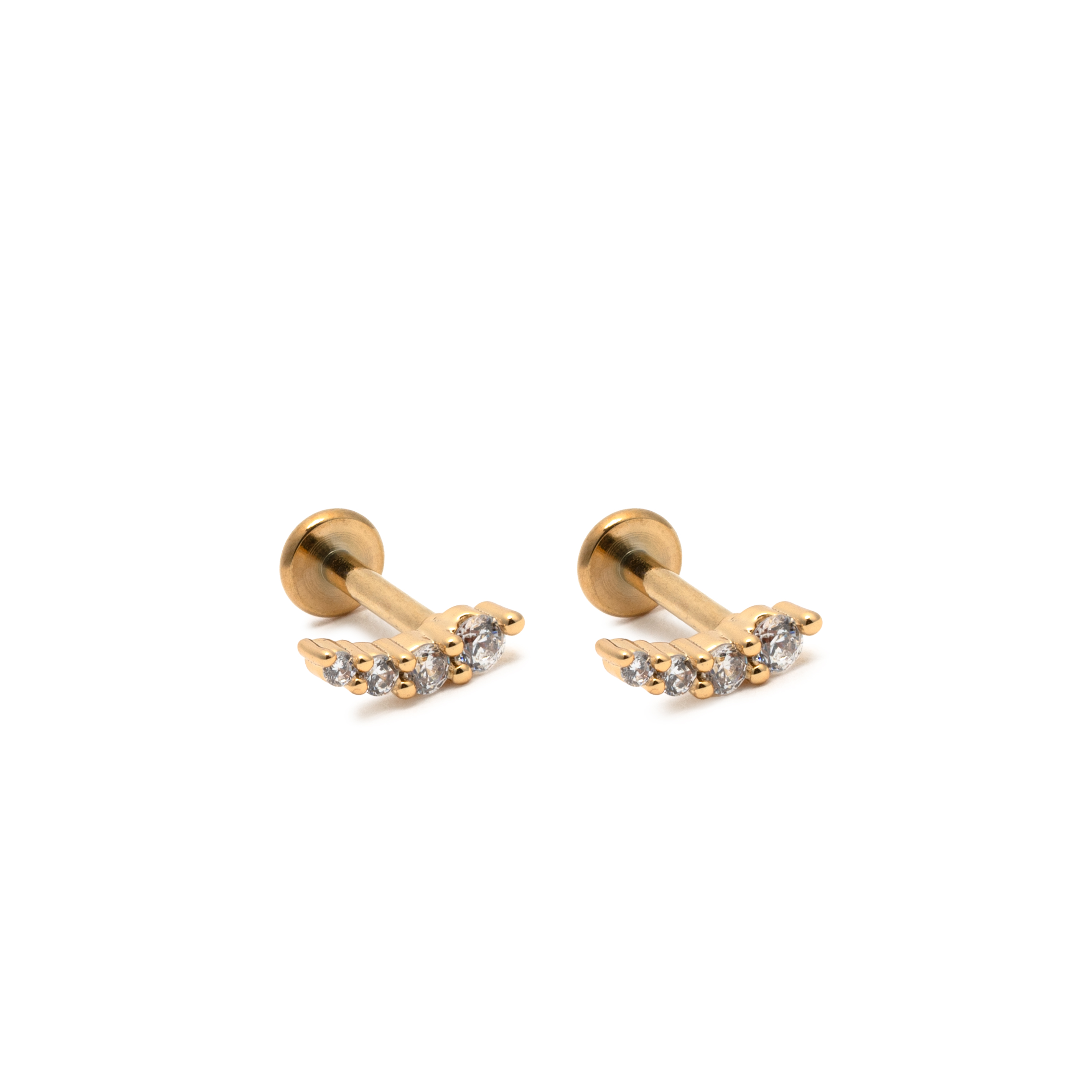 Picture of gold shooting star dainty flat back earrings