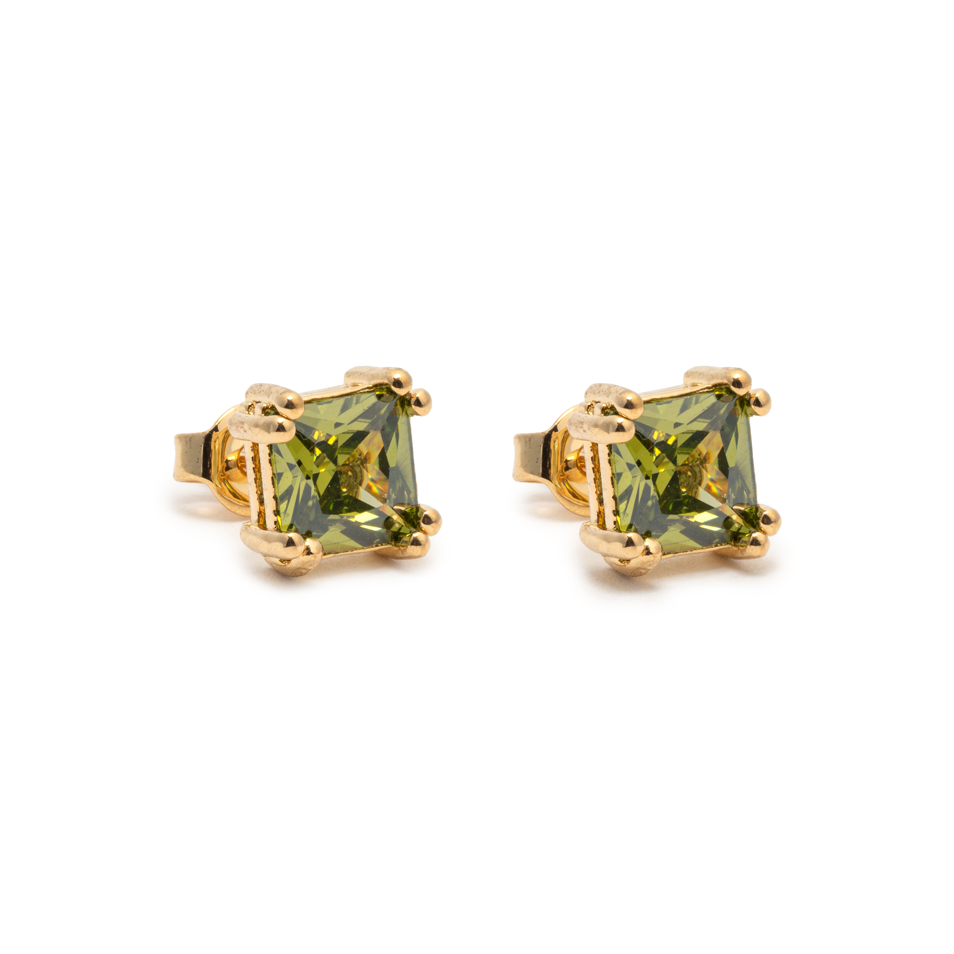 Picture of gold olive cz dainty charm stud earrings