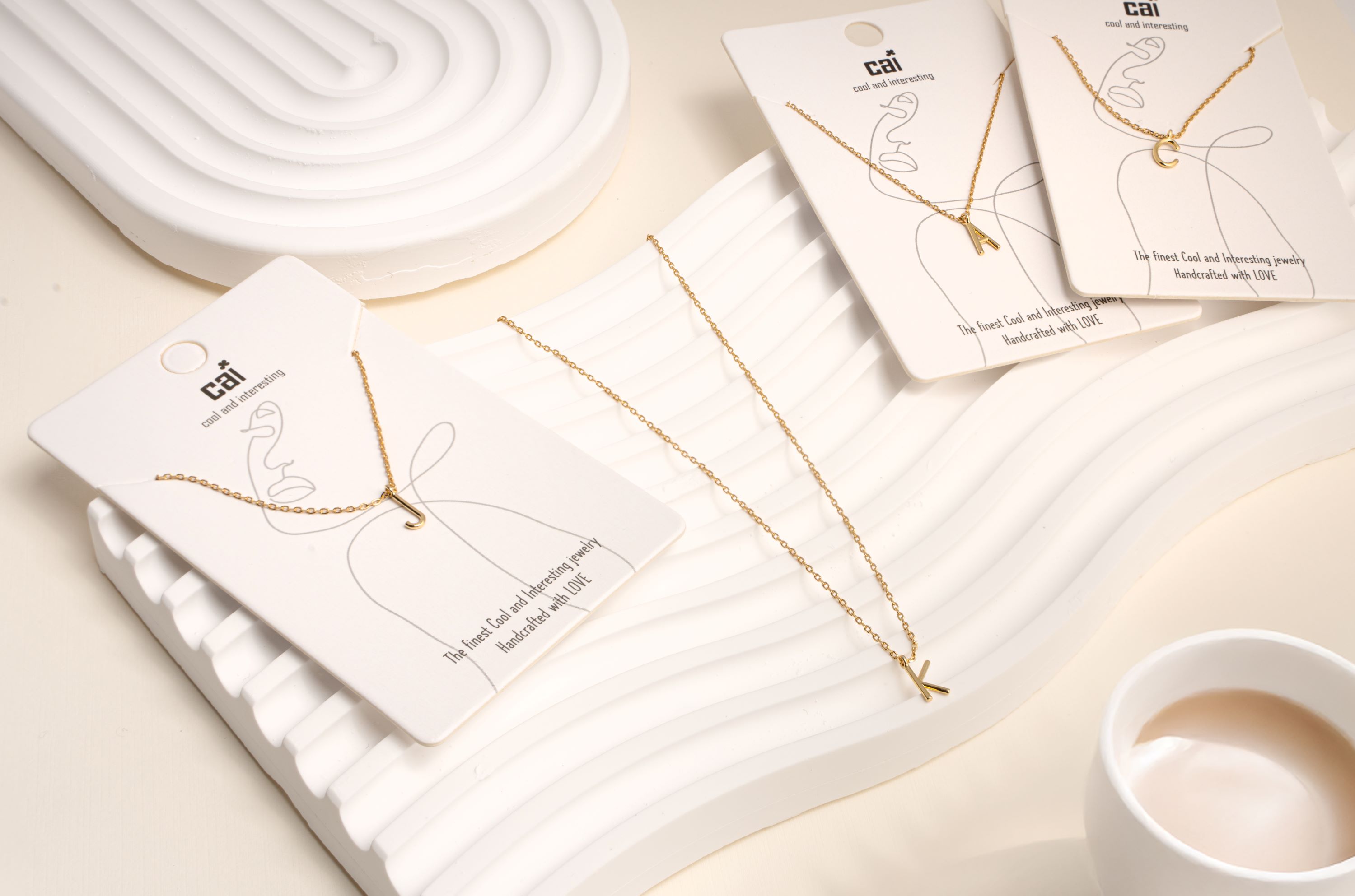 Picture of gold mini letter initial necklace - Z