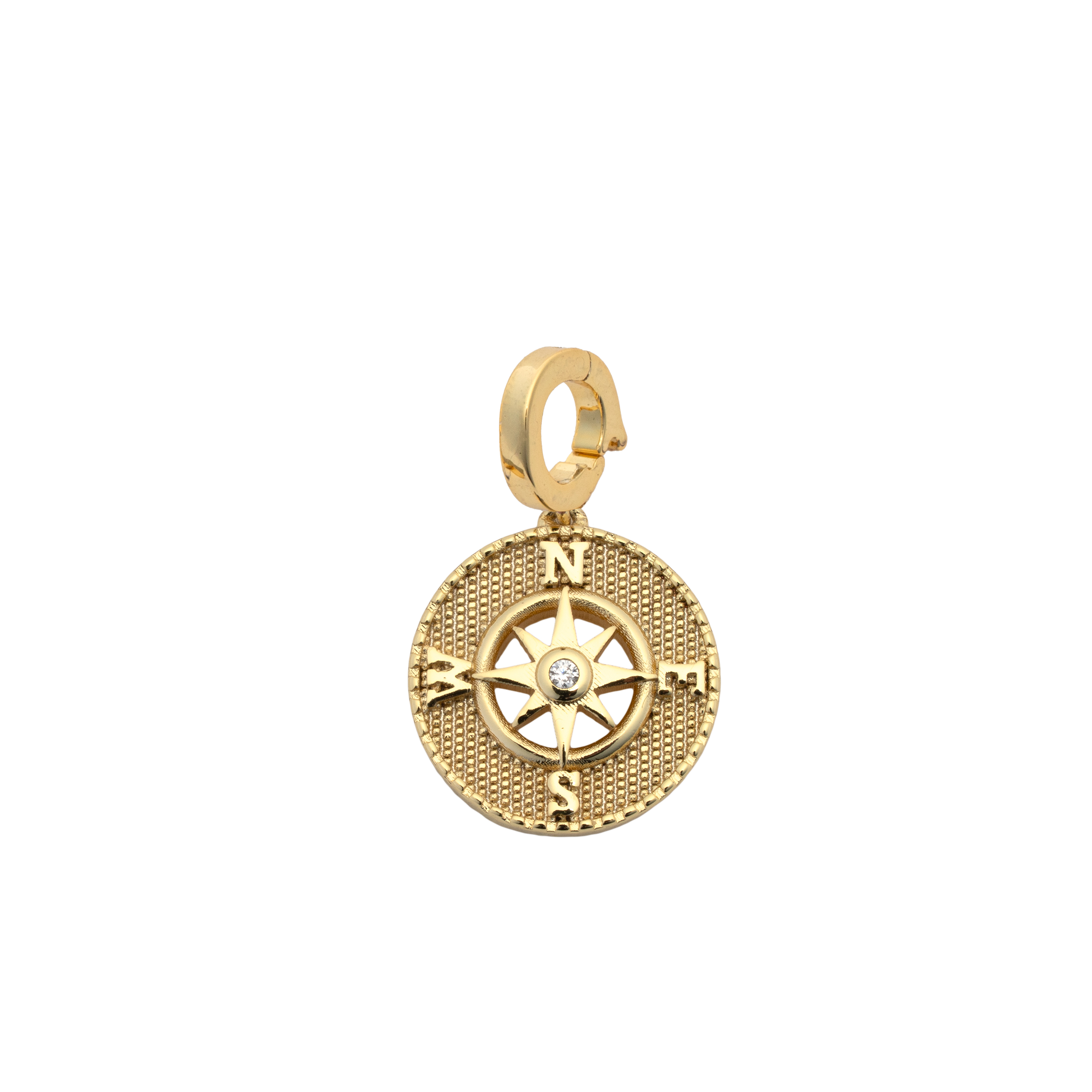 Picture of gold cz compass charm