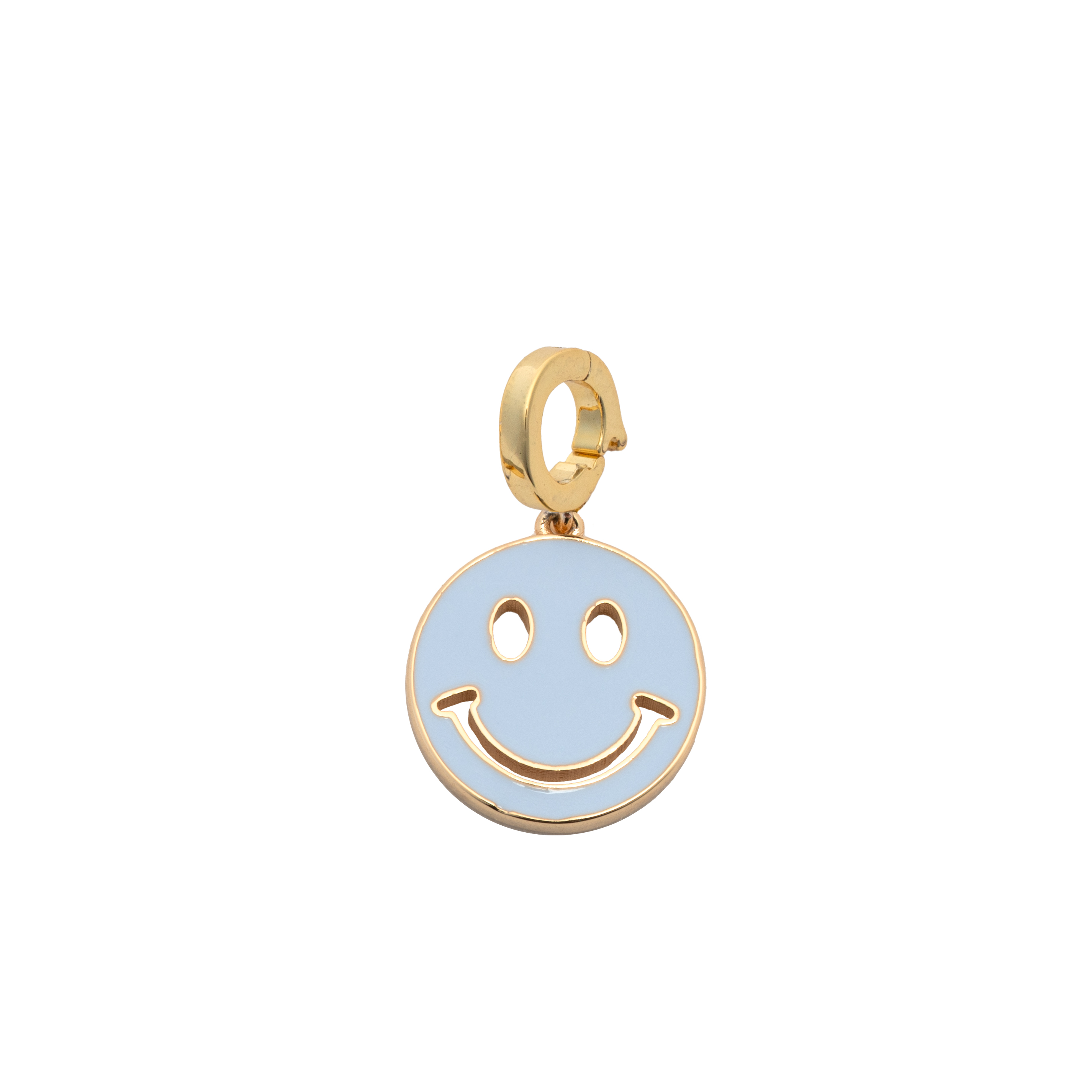 Picture of gold white happy face charm