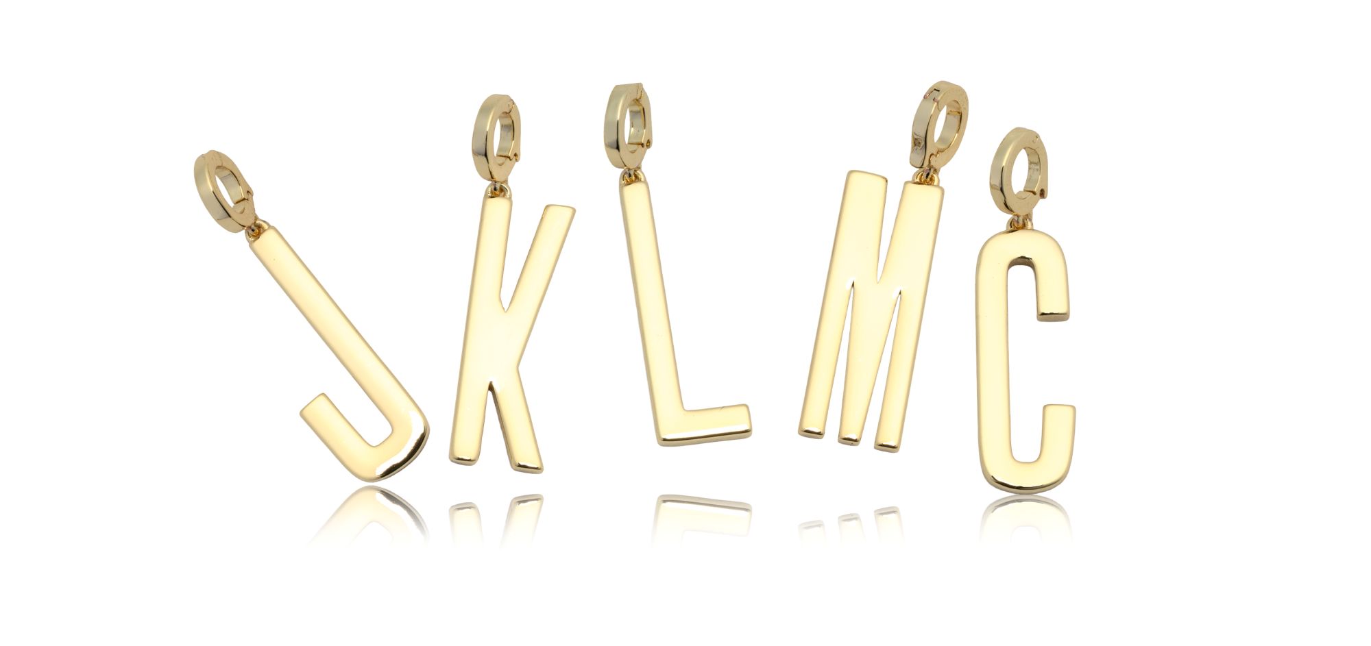Picture of gold chunky block letter charm - P