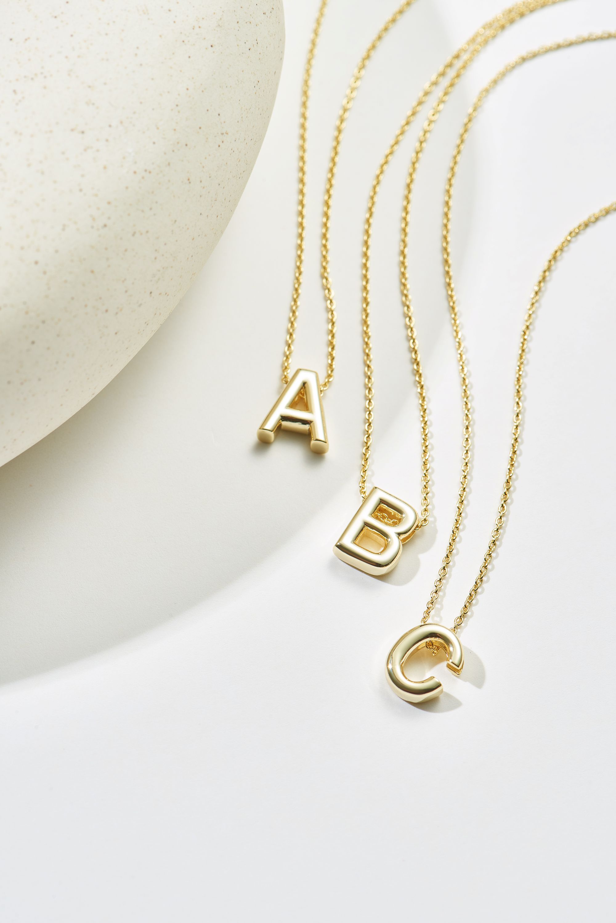 Picture of gold code of you block letter initial necklace - F