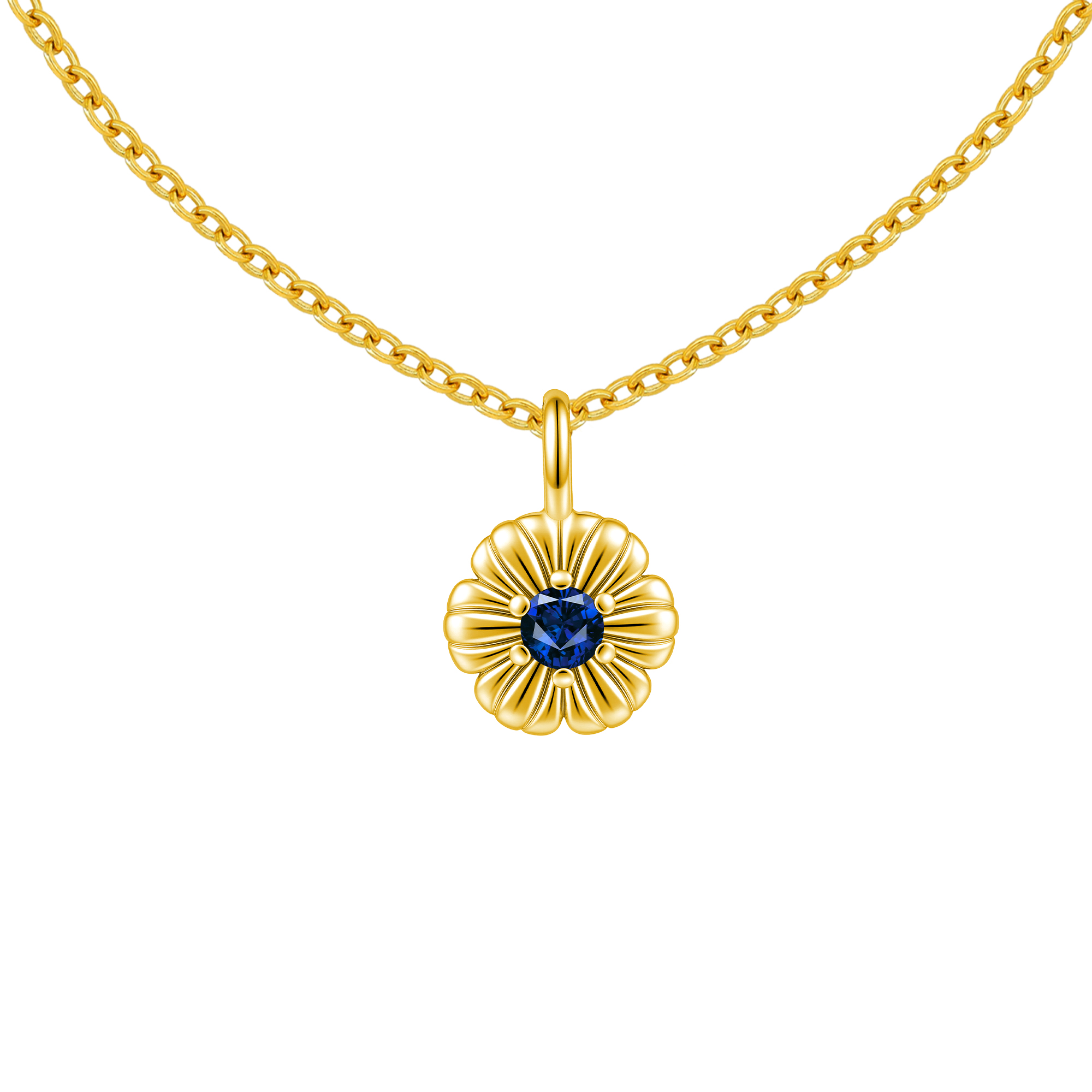 Picture of gold birth bloom morning glory-sapphire birthstone