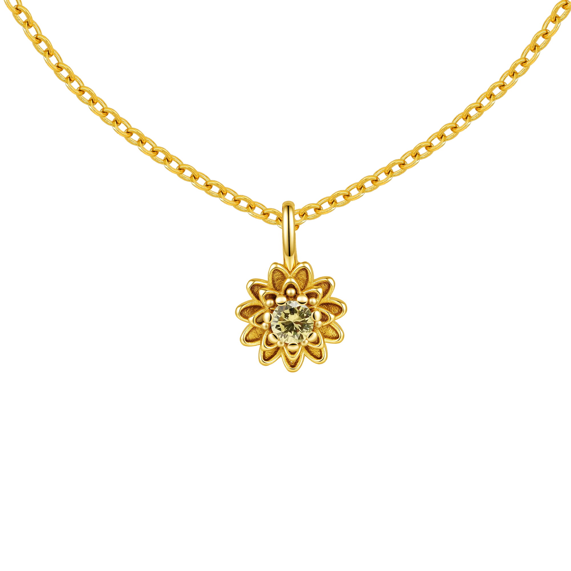 Picture of gold birth bloom chrysanthemum-topaz birthstone ne