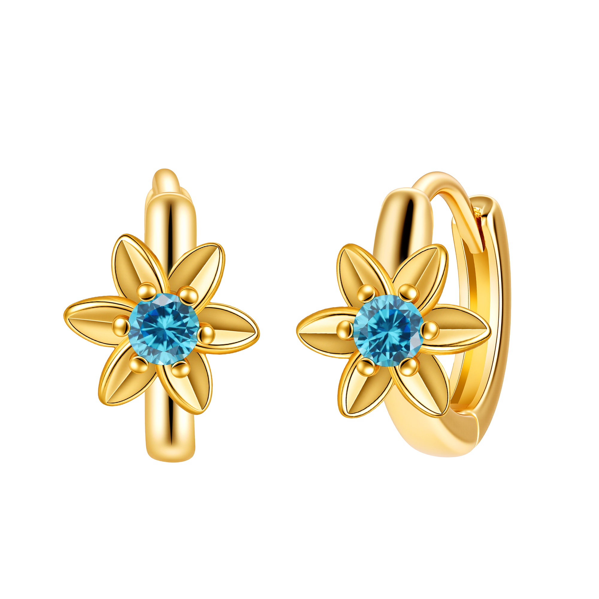 Picture of gold birth bloom daffodil-aquamarine birthstone ea