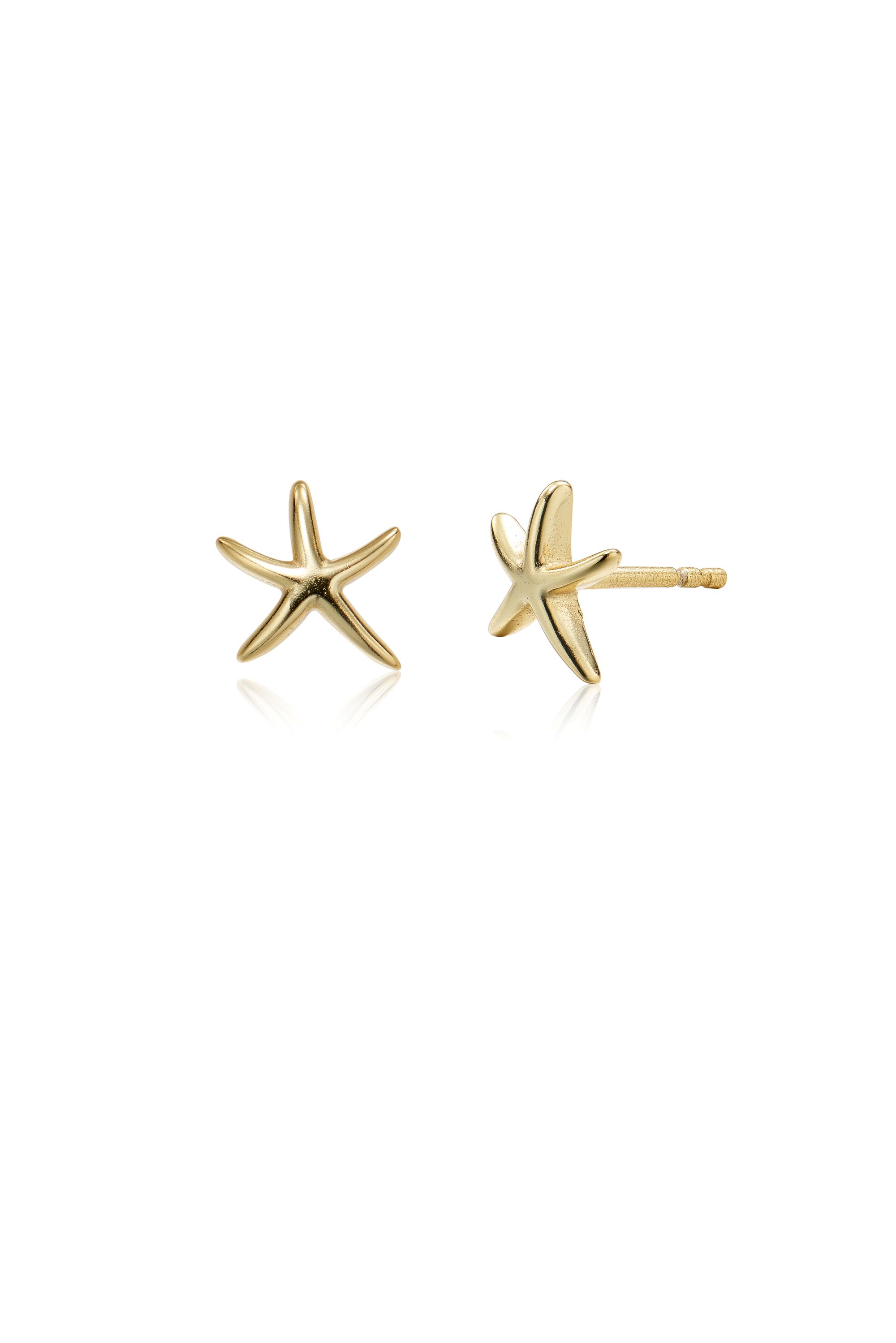 Picture of gold classic seastar dainty charm stud earrings