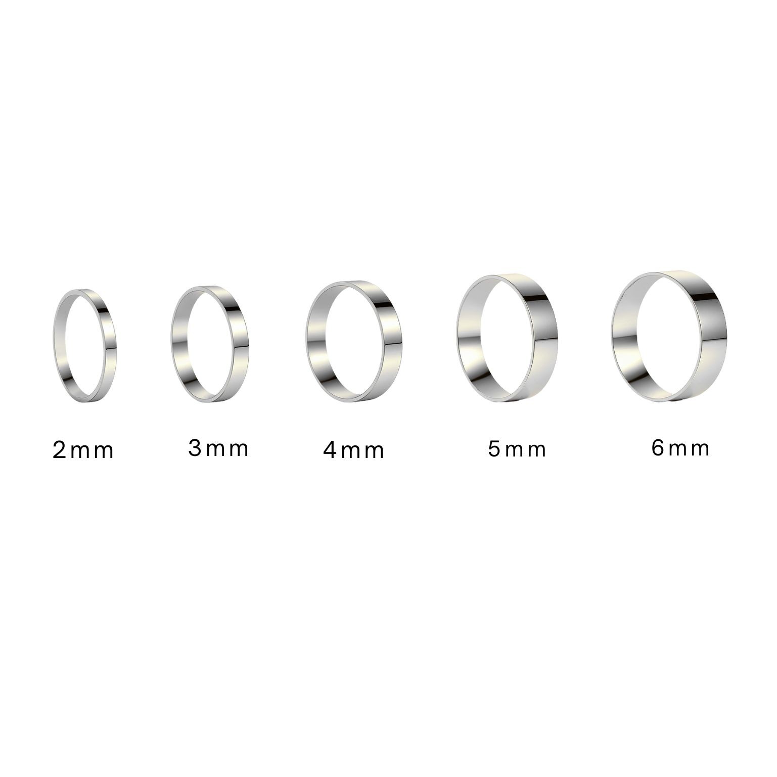 Picture of silver 2mm simple everyday band ring - #5