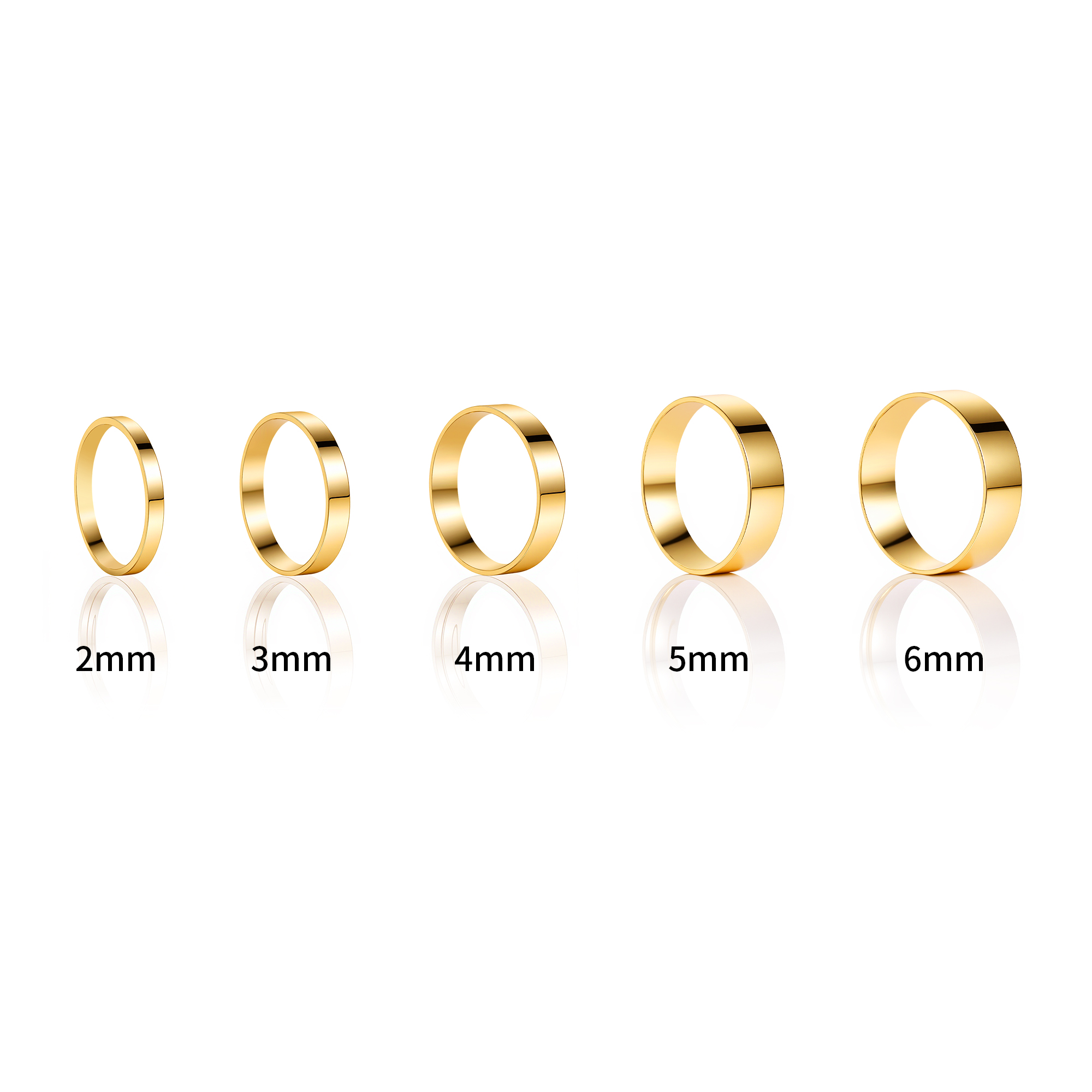 Picture of gold 2mm simple everyday band ring - #6