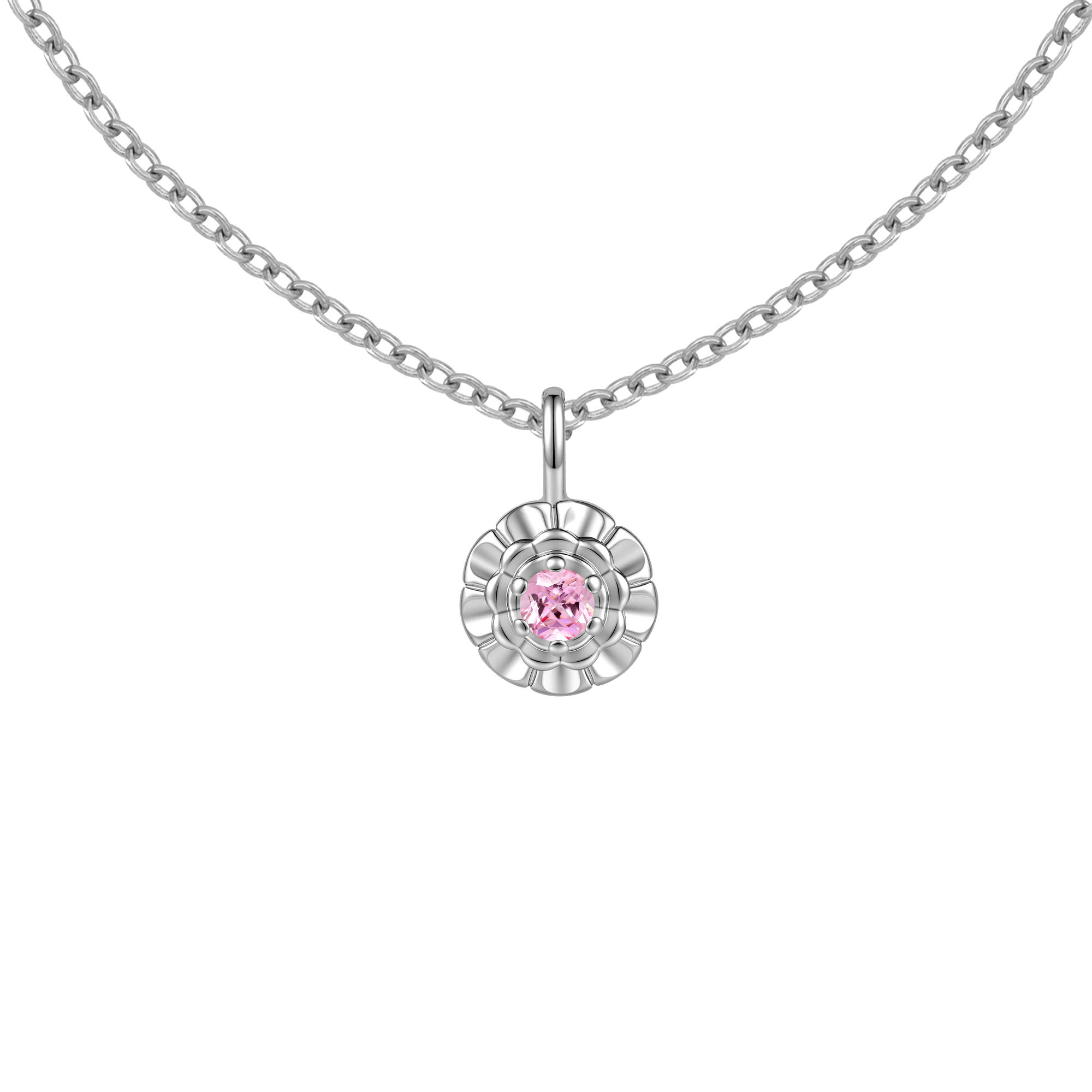 Picture of silver birth bloom marigold-rose birthstone neckla