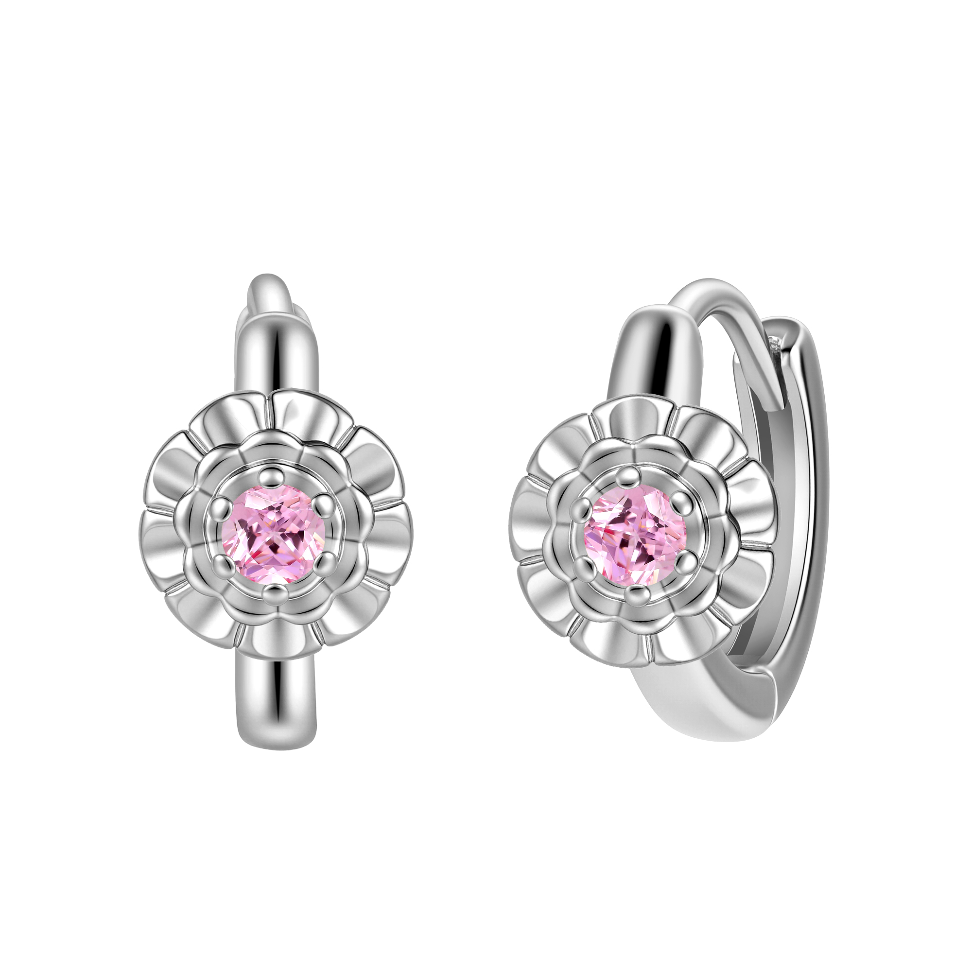 Picture of silver birth bloom marigold-rose birthstone earrin